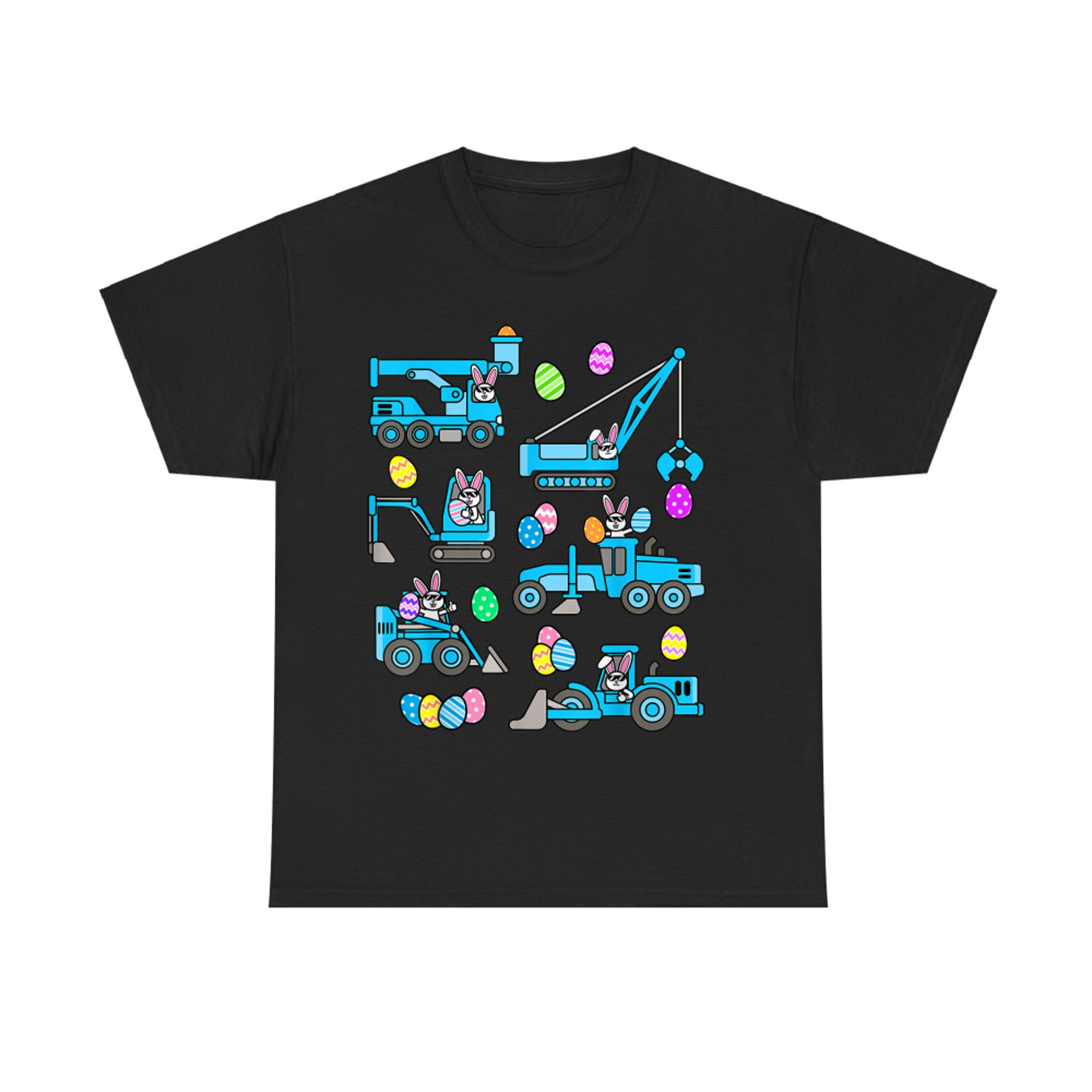 Boys Easter Eggs Cavator Bunny Construction Trucks Funny T-Shirt