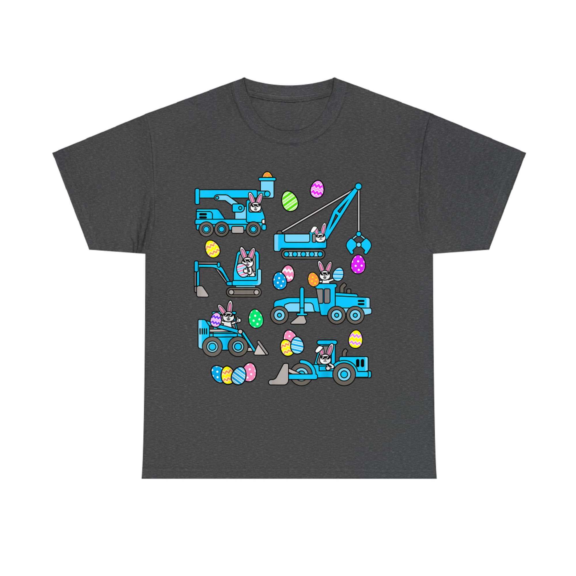 Boys Easter Eggs Cavator Bunny Construction Trucks Funny T-Shirt