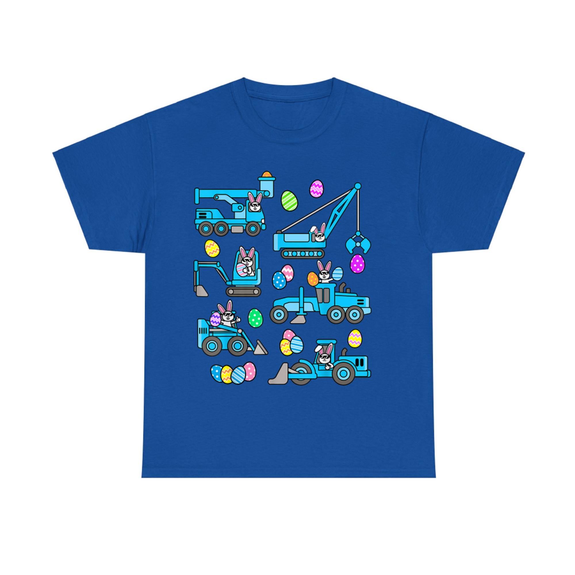 Boys Easter Eggs Cavator Bunny Construction Trucks Funny T-Shirt