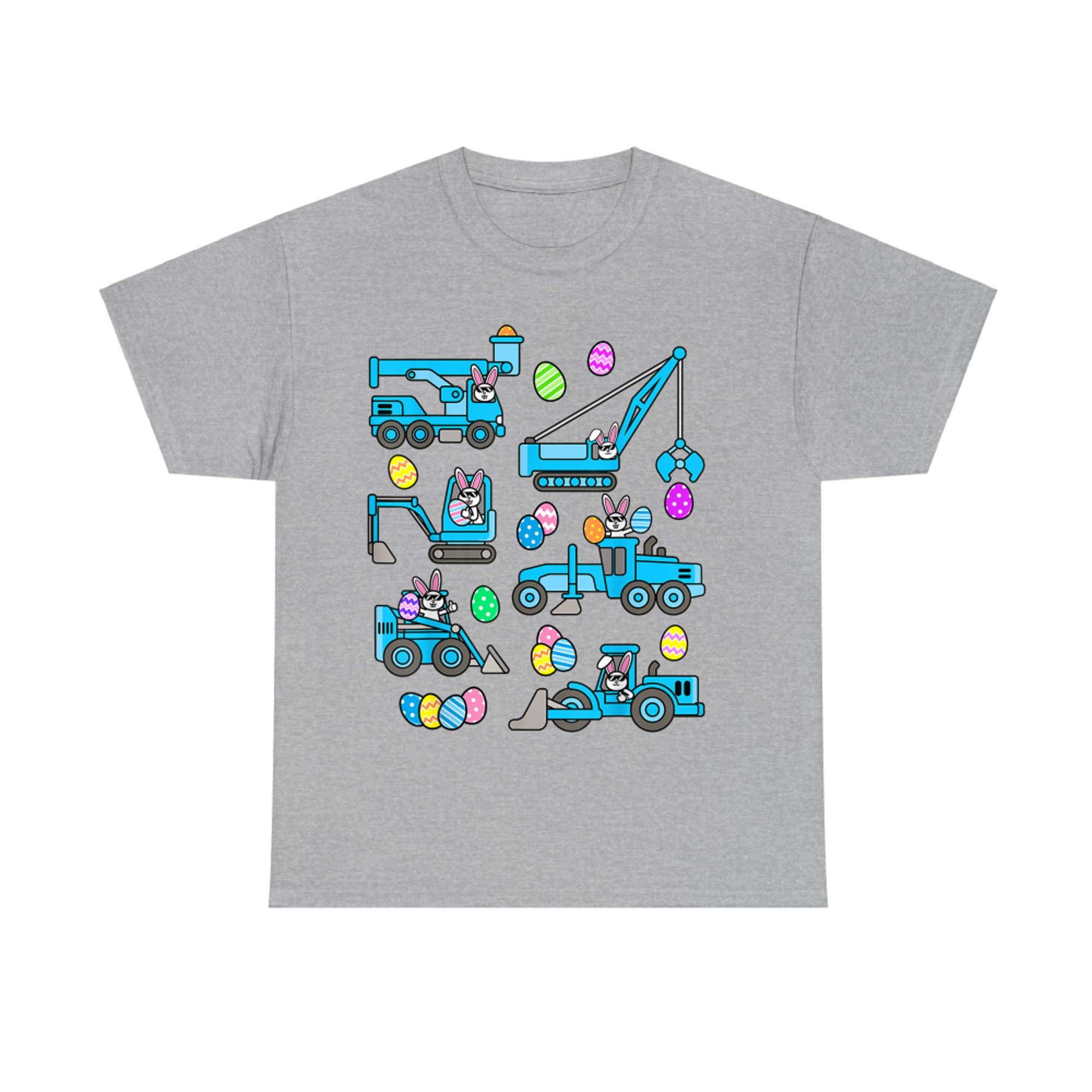 Boys Easter Eggs Cavator Bunny Construction Trucks Funny T-Shirt