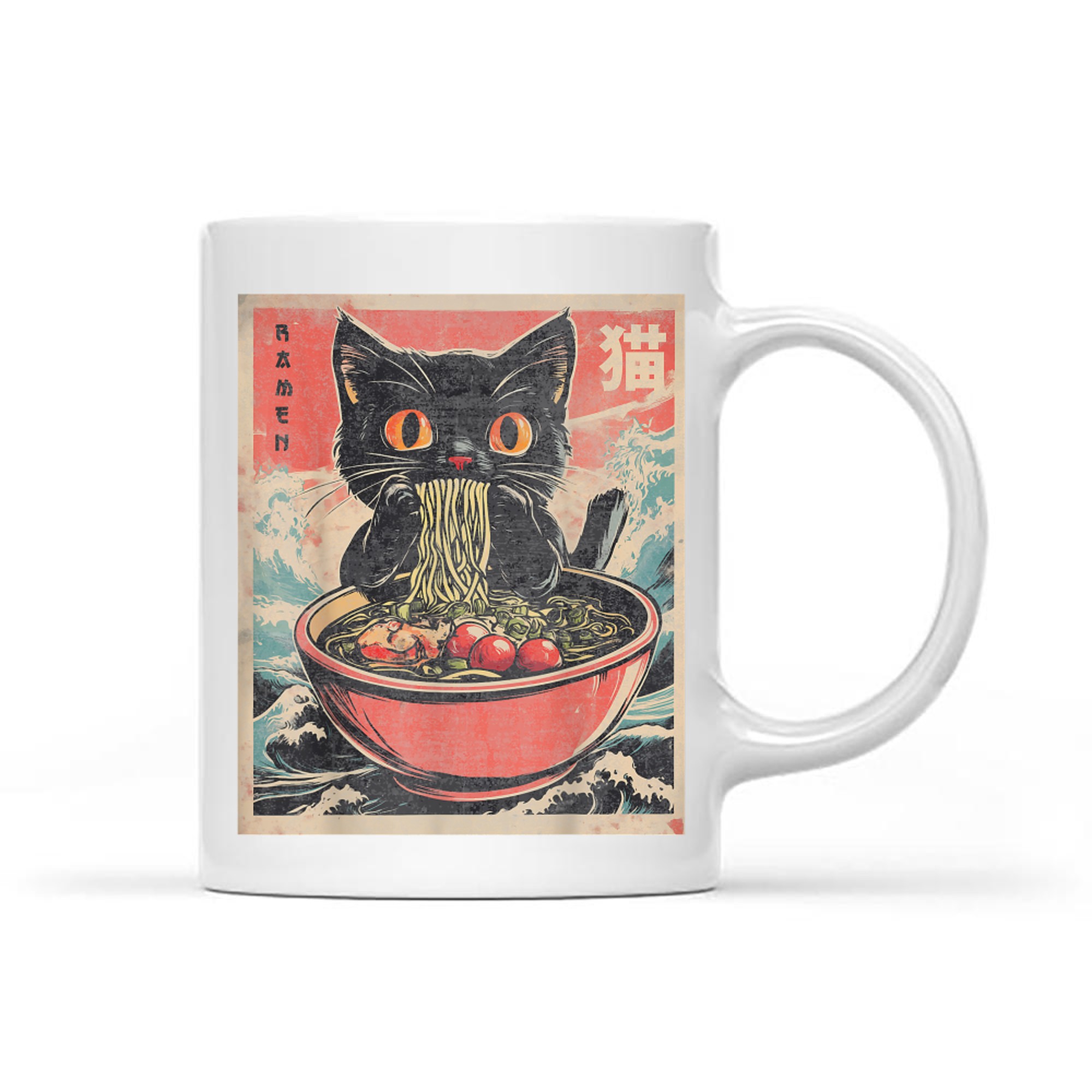Cat Ramen Japanese Funny Kawaii Cat Mug