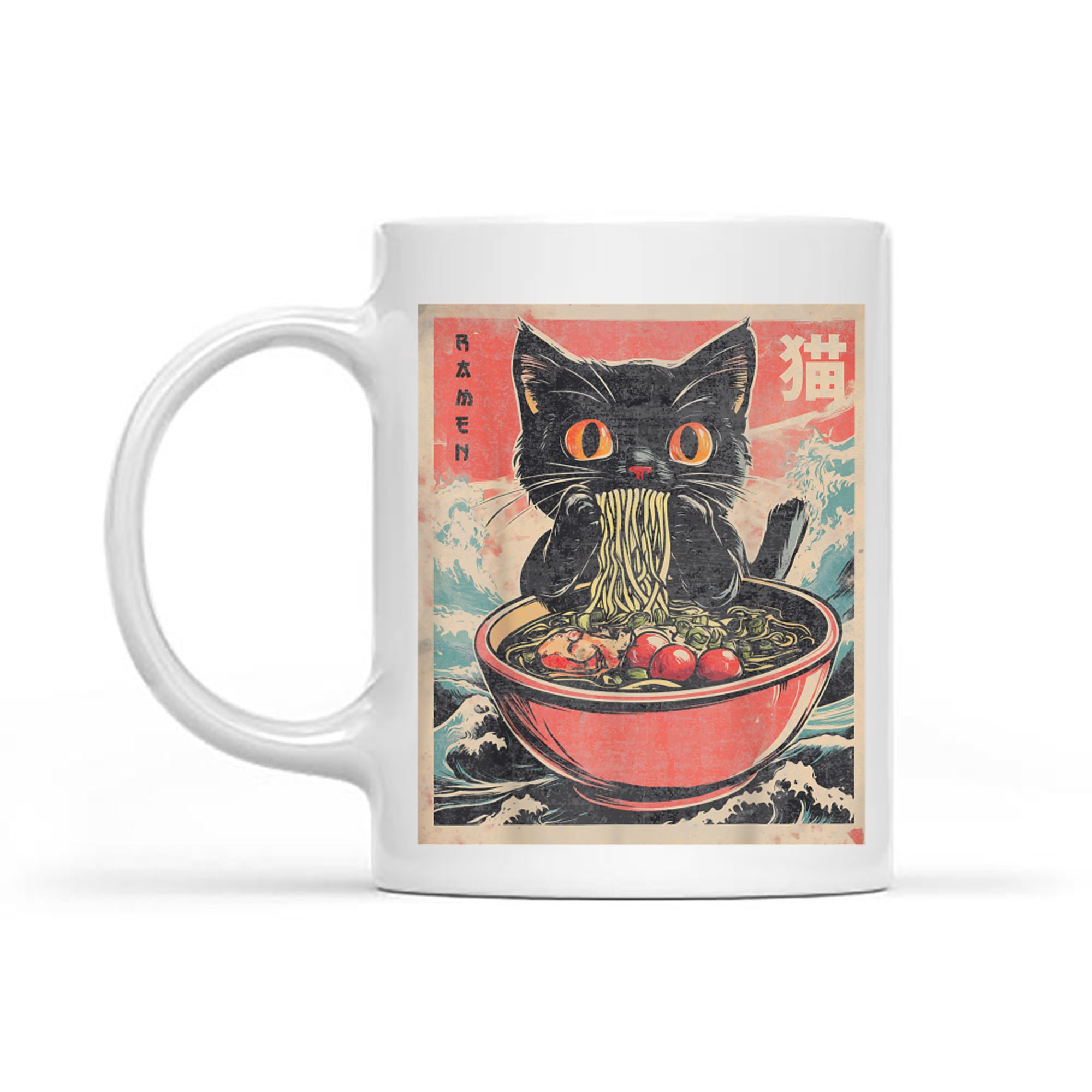 Cat Ramen Japanese Funny Kawaii Cat Mug