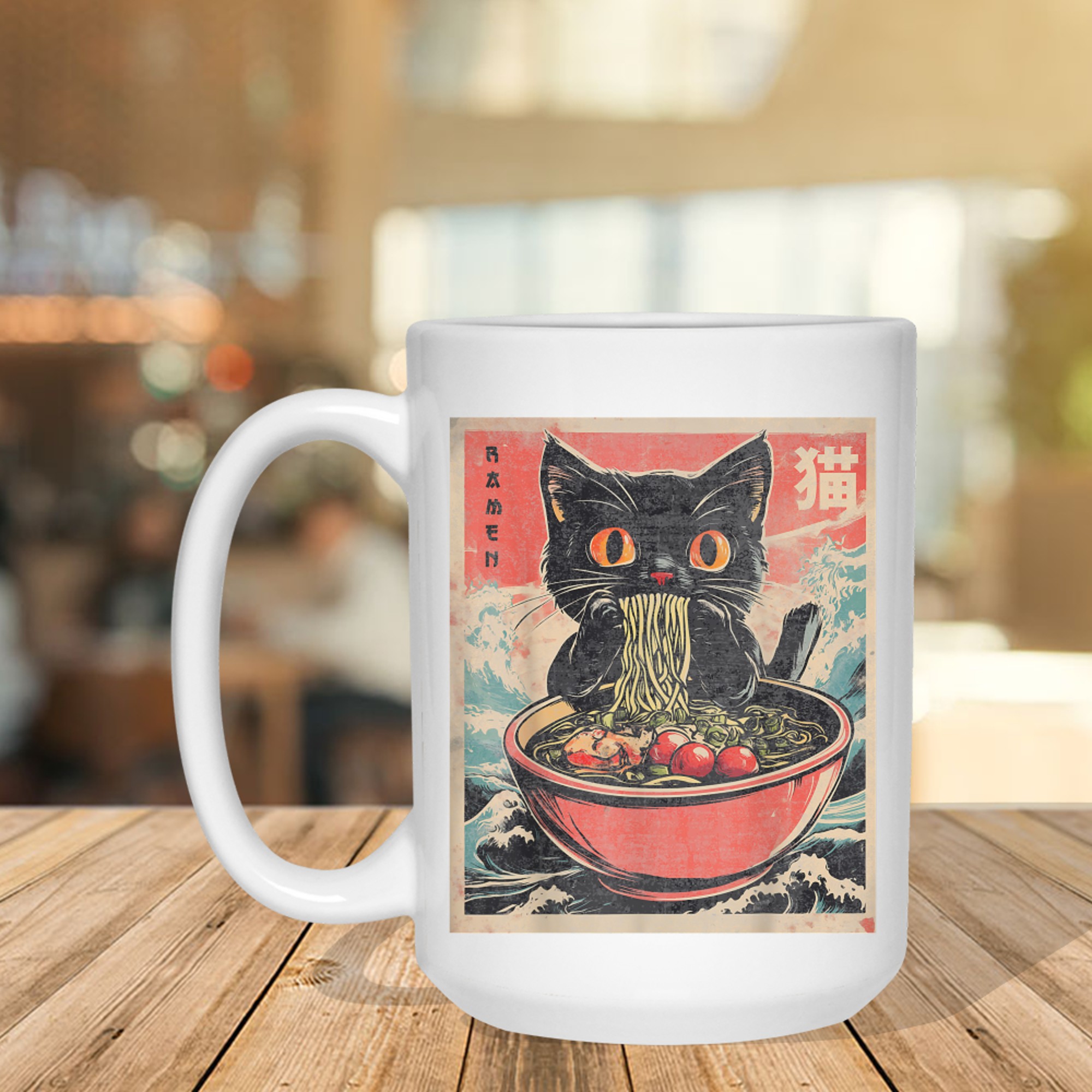 Cat Ramen Japanese Funny Kawaii Cat Mug