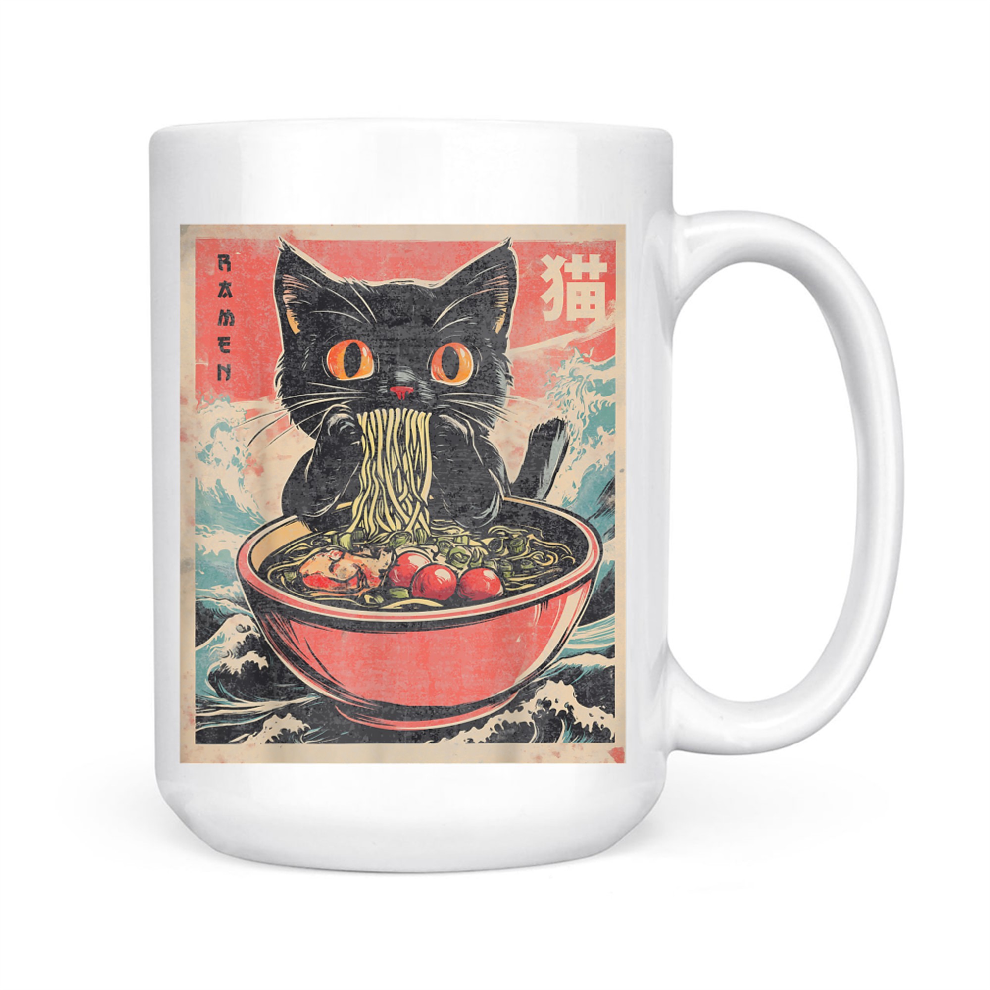 Cat Ramen Japanese Funny Kawaii Cat Mug