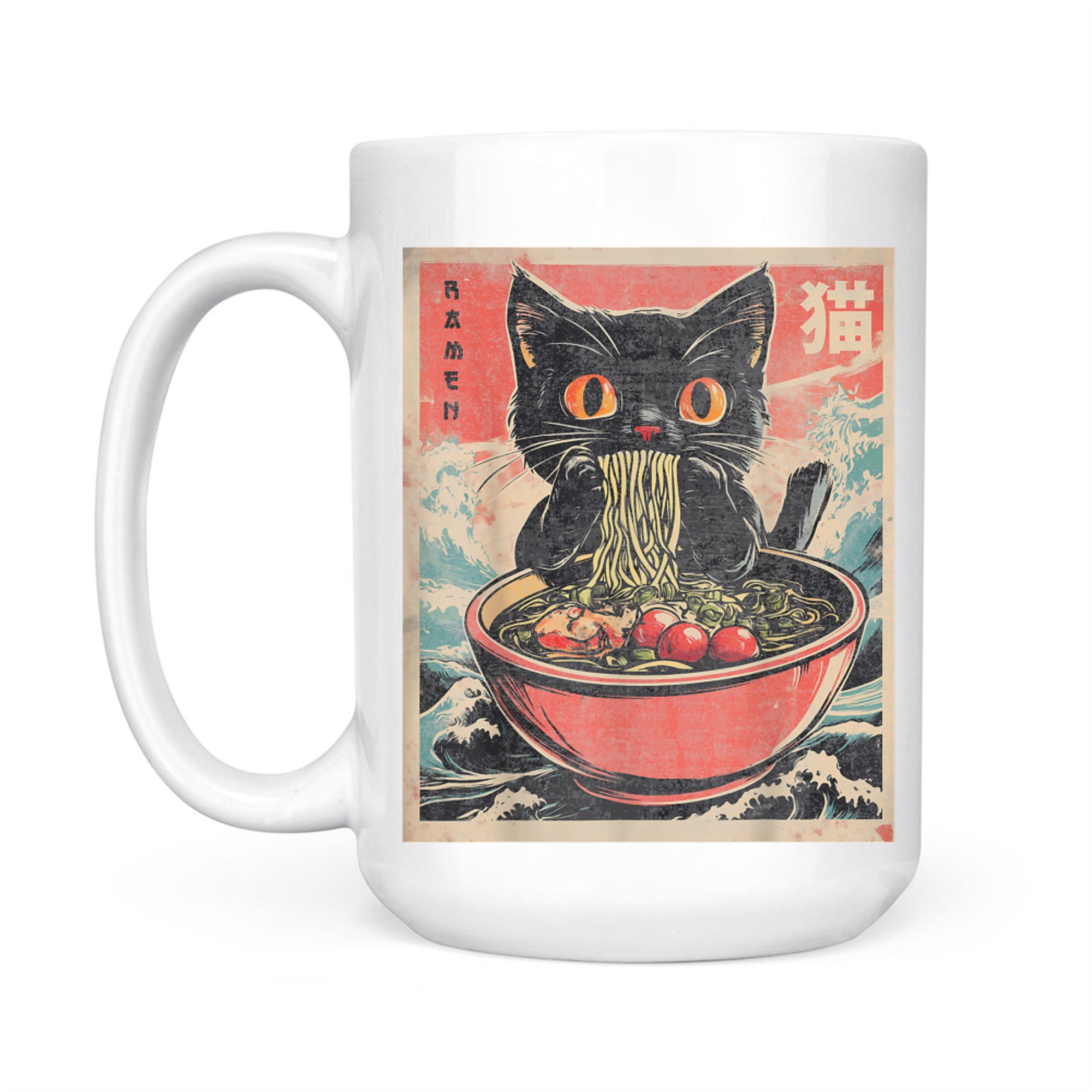 Cat Ramen Japanese Funny Kawaii Cat Mug