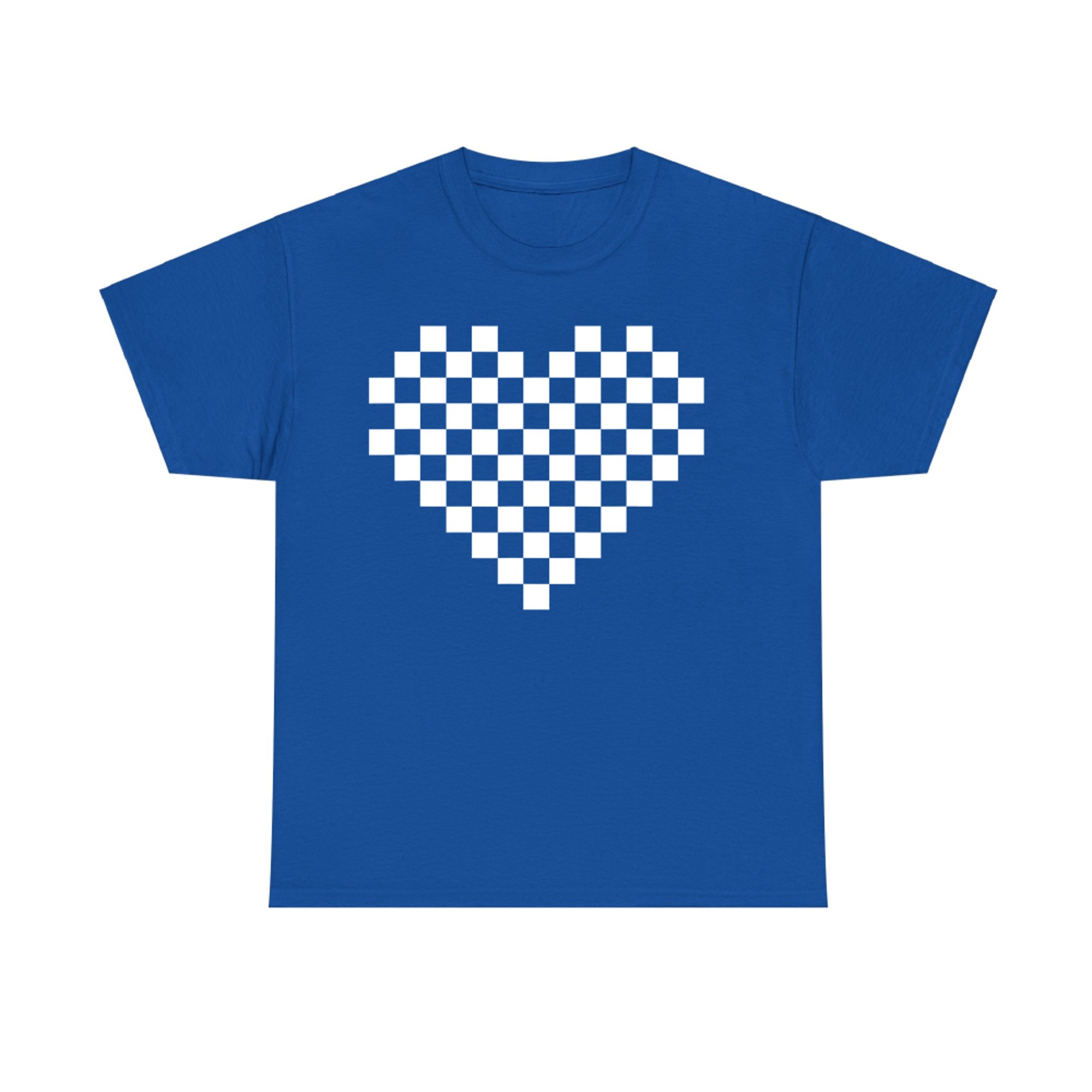 Checkered Heart Retro Race Car Gamer Heart Valentines Day T-Shirt