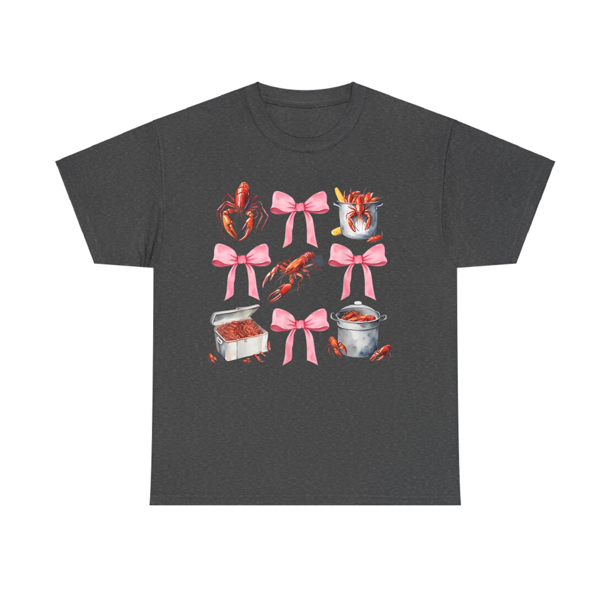 Cute Crawfish Boil Coquette Aesthetic Pink Bow Y2K Southern Style T-Shirt