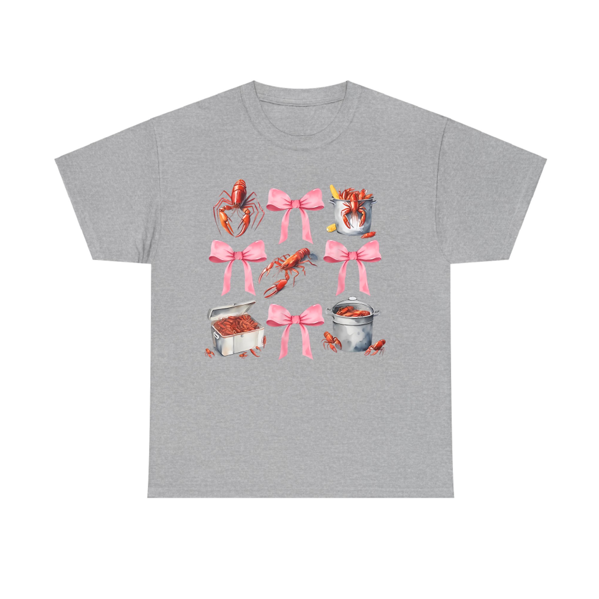 Cute Crawfish Boil Coquette Aesthetic Pink Bow Y2K Southern Style T-Shirt