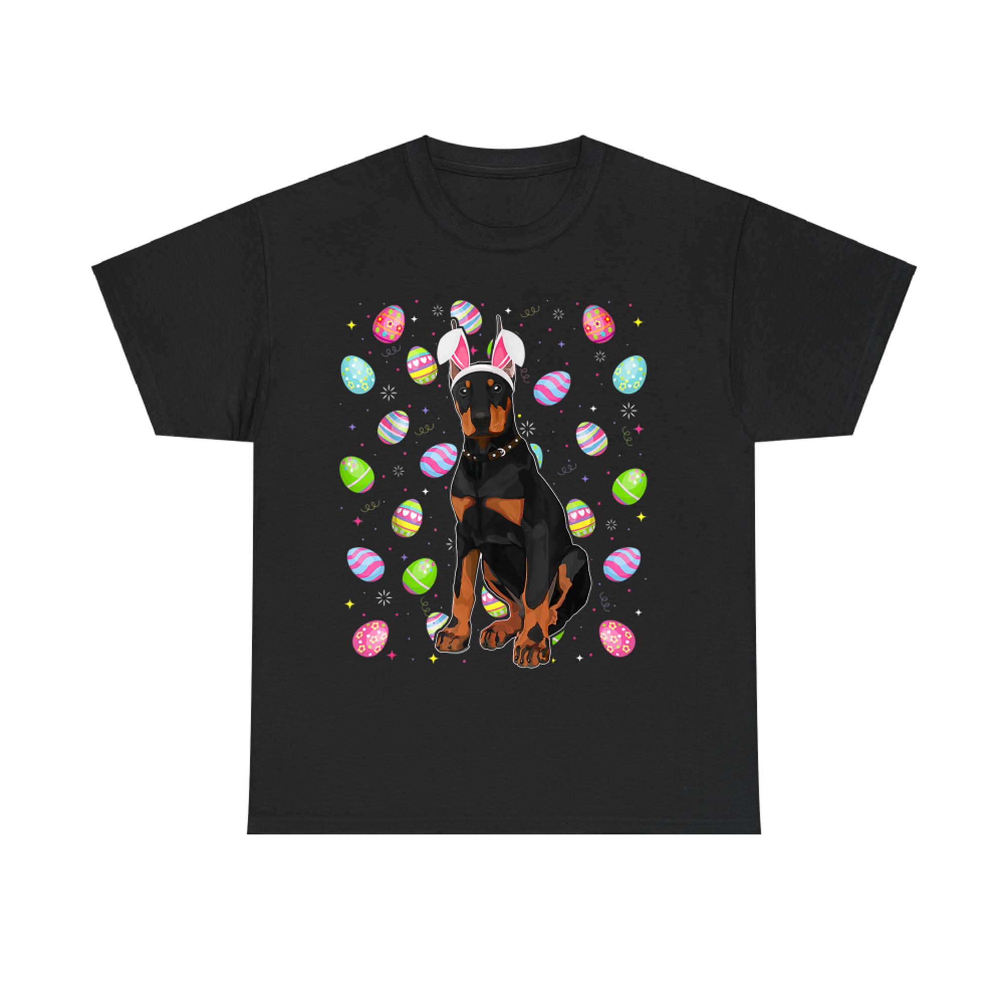 Doberman Dog Easter Egg Lover Funny Doberman Easter Sunday T-Shirt