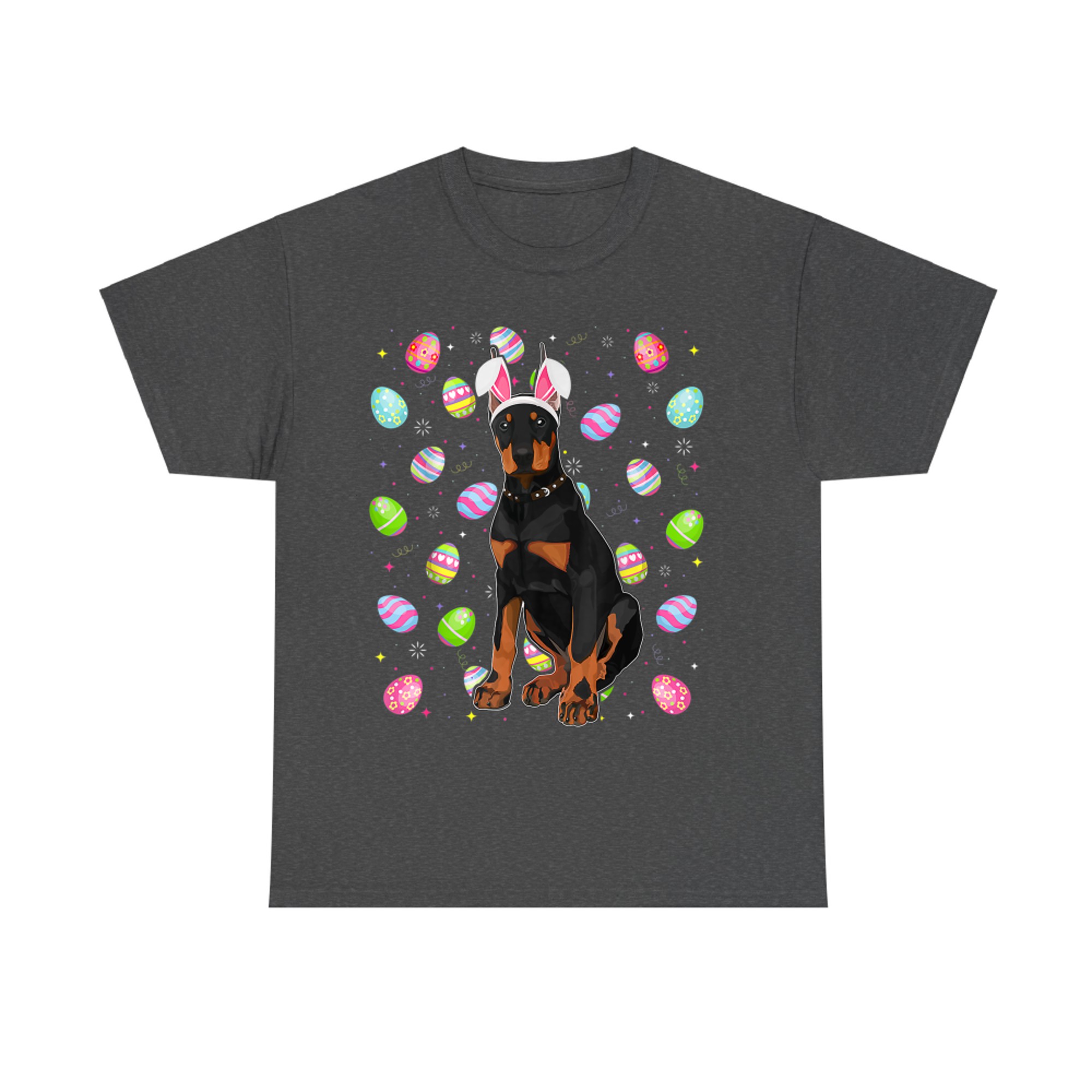Doberman Dog Easter Egg Lover Funny Doberman Easter Sunday T-Shirt