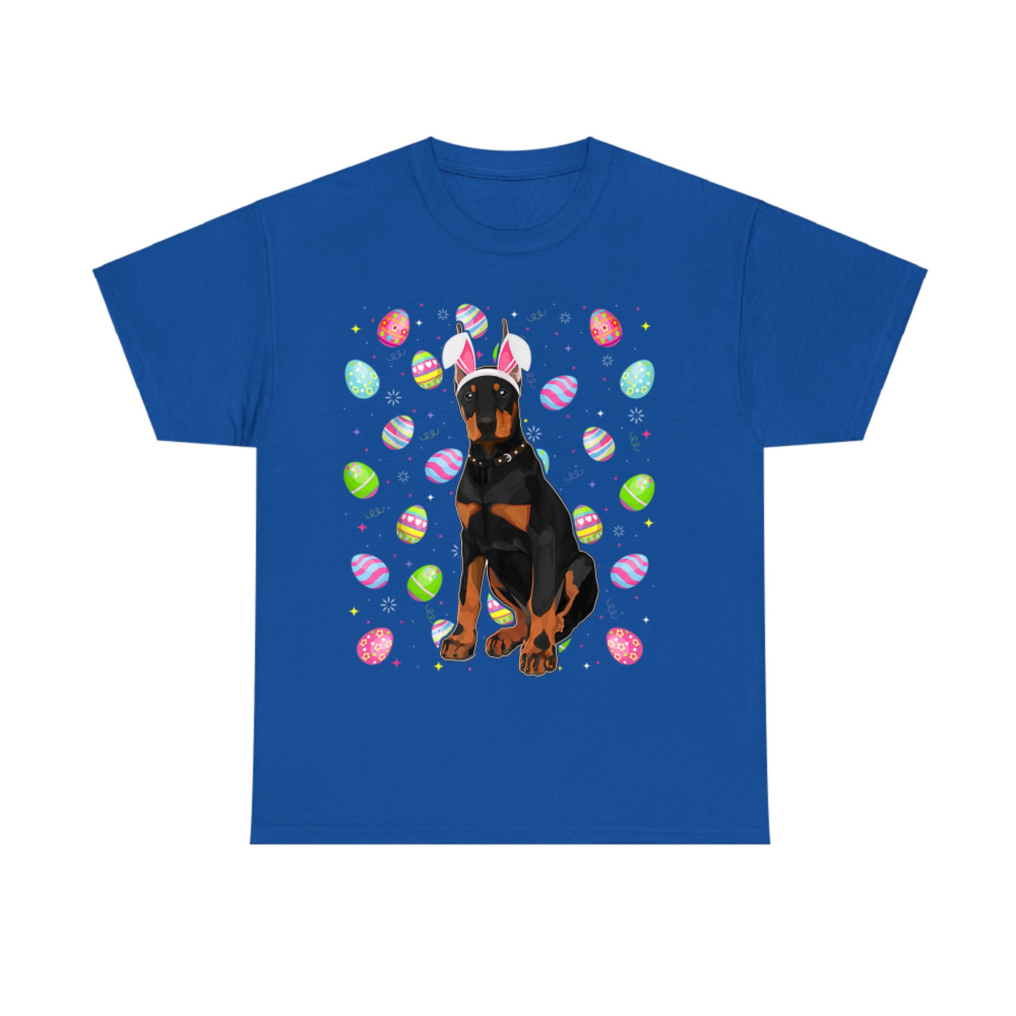 Doberman Dog Easter Egg Lover Funny Doberman Easter Sunday T-Shirt