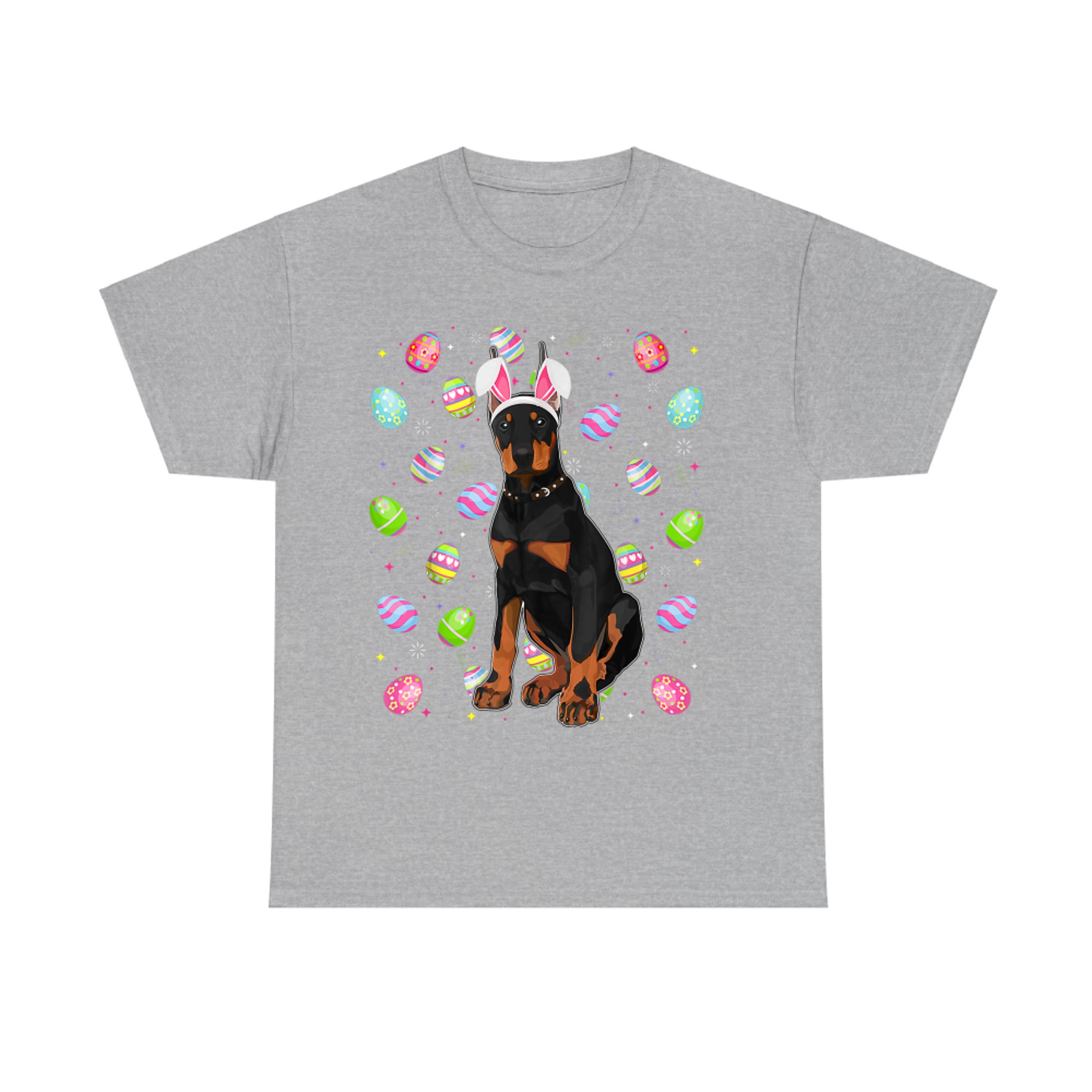 Doberman Dog Easter Egg Lover Funny Doberman Easter Sunday T-Shirt