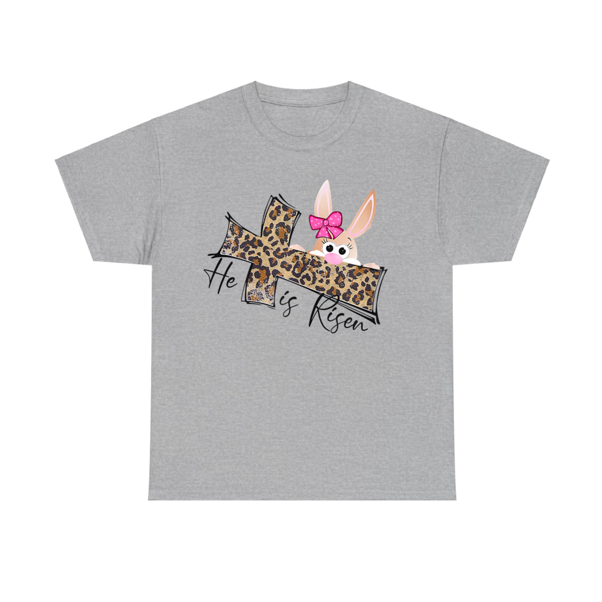 Easter Gift Christian Bunny He Is Risen Leopard T-Shirt