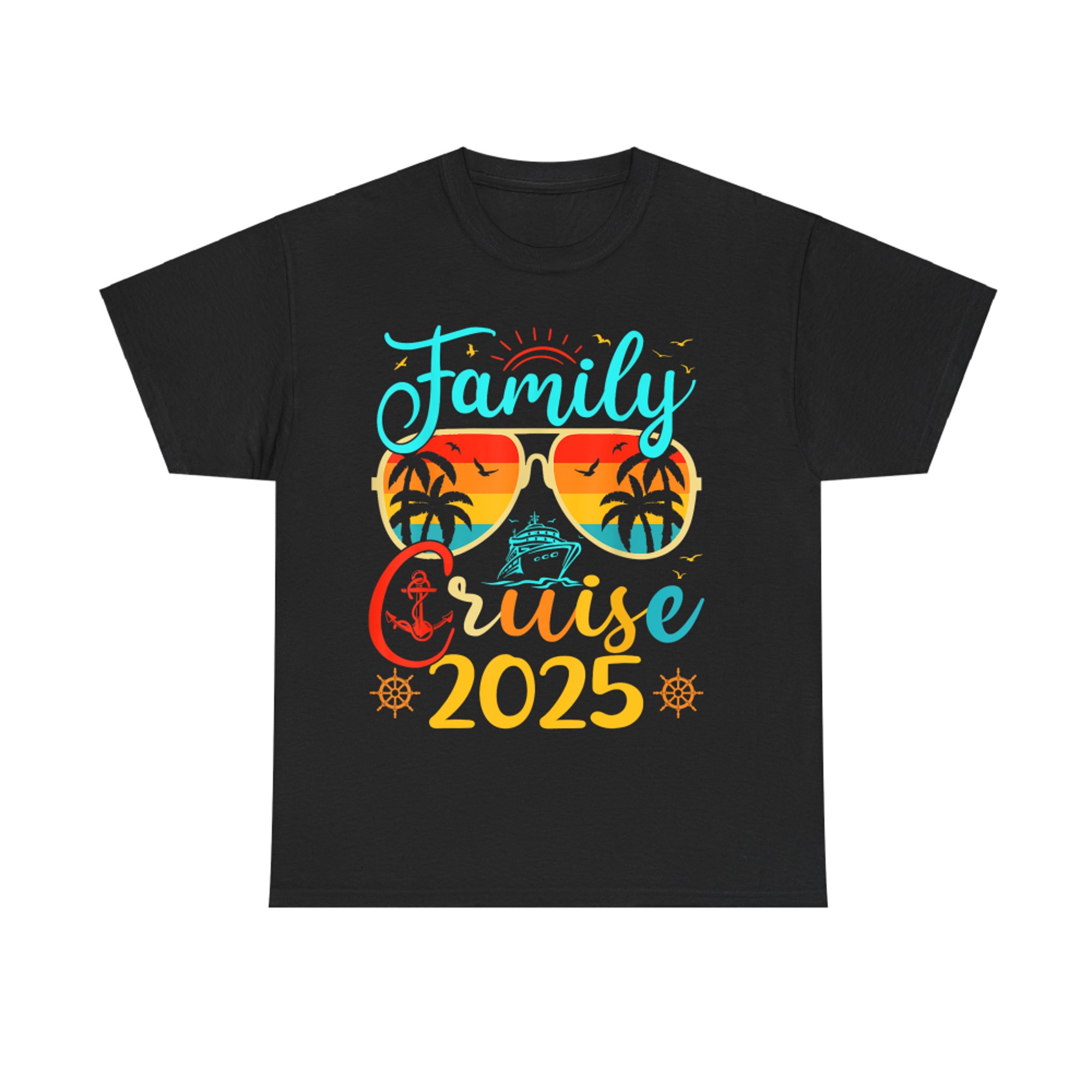 Family Cruise Summer Vacation Matching Glasses Palms T-Shirt