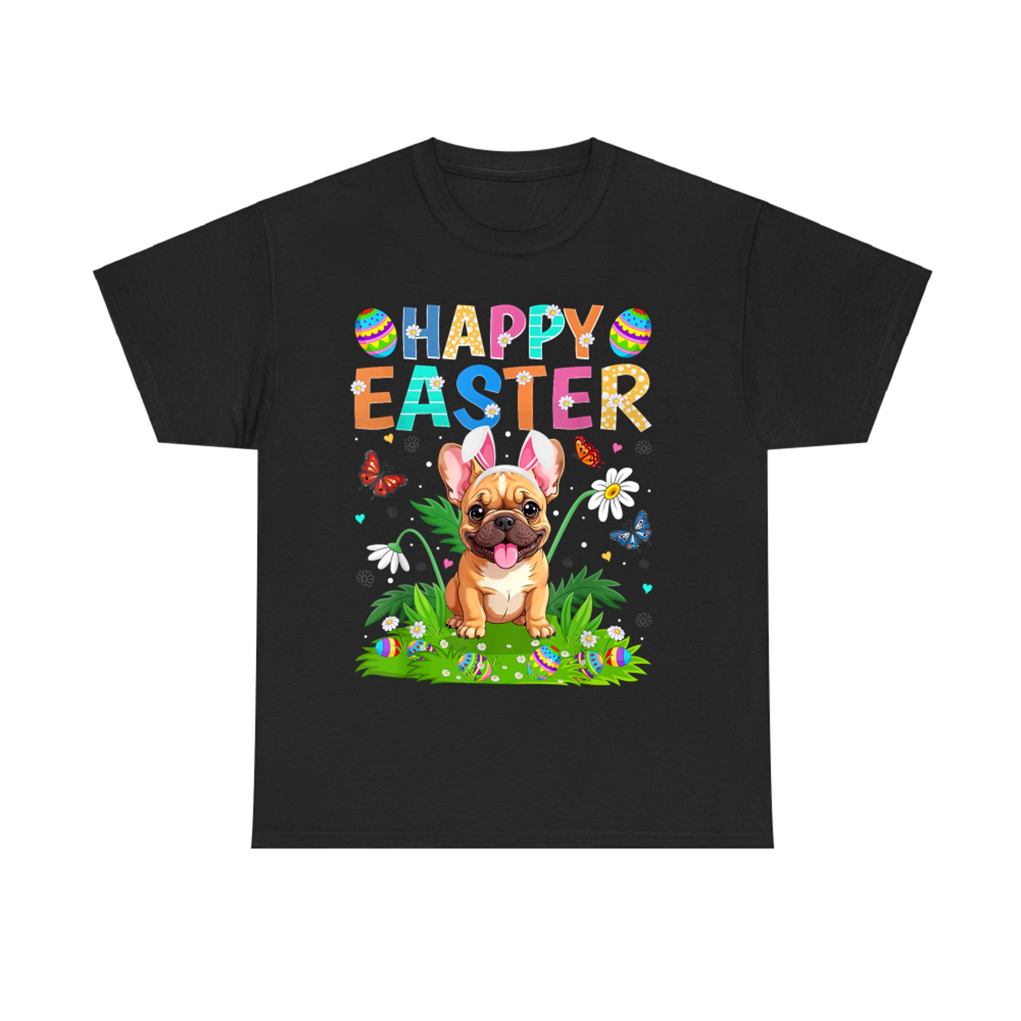 French Bulldog Happy Easter Egg Hunt Bunny Ear Easter Sunday T-Shirt