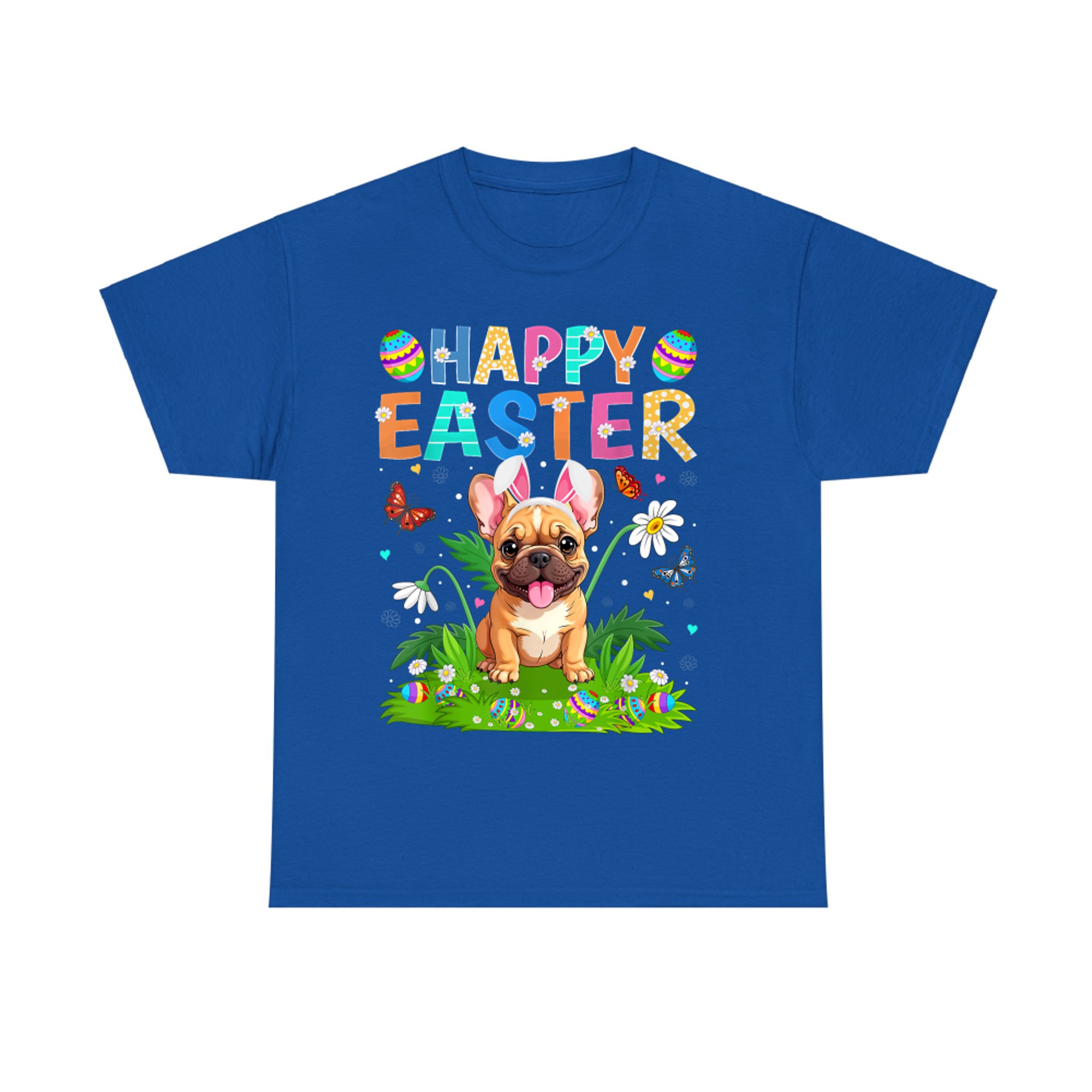 French Bulldog Happy Easter Egg Hunt Bunny Ear Easter Sunday T-Shirt