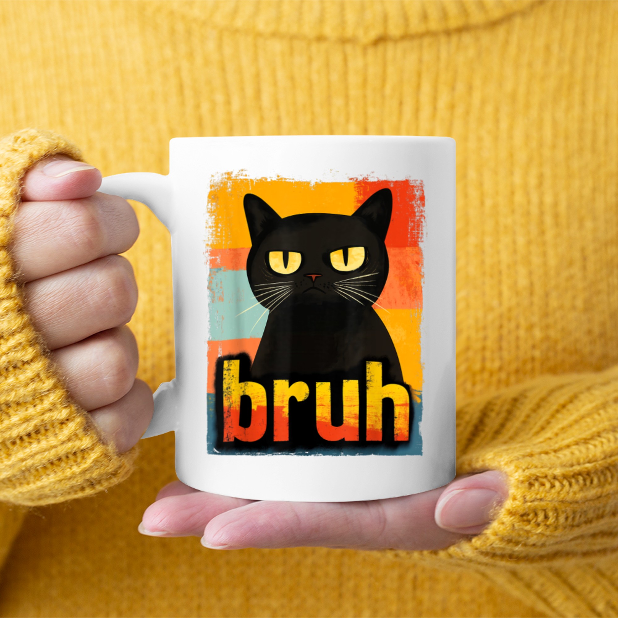 Funny Cat Bruh Meme Mug