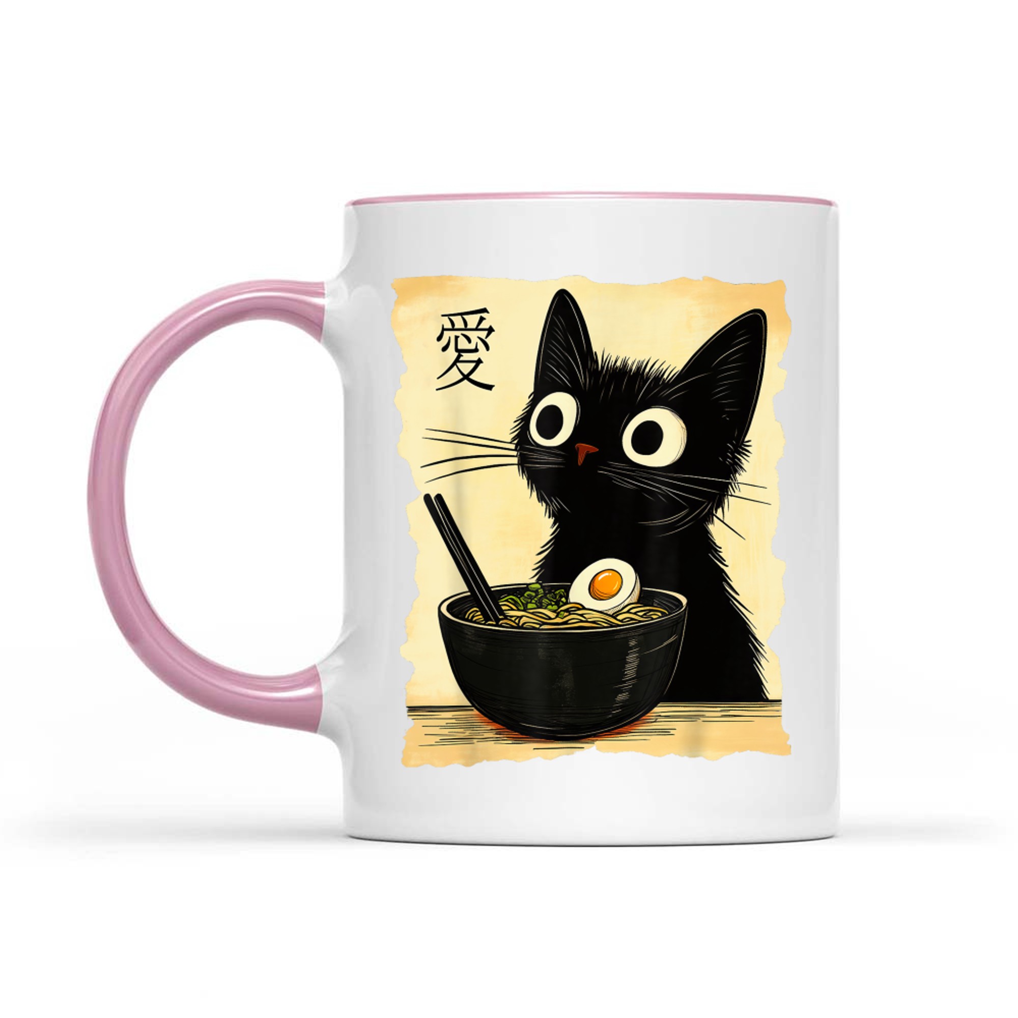 Funny Cat Ramen Japanese Kawaii Anime Cat Mug