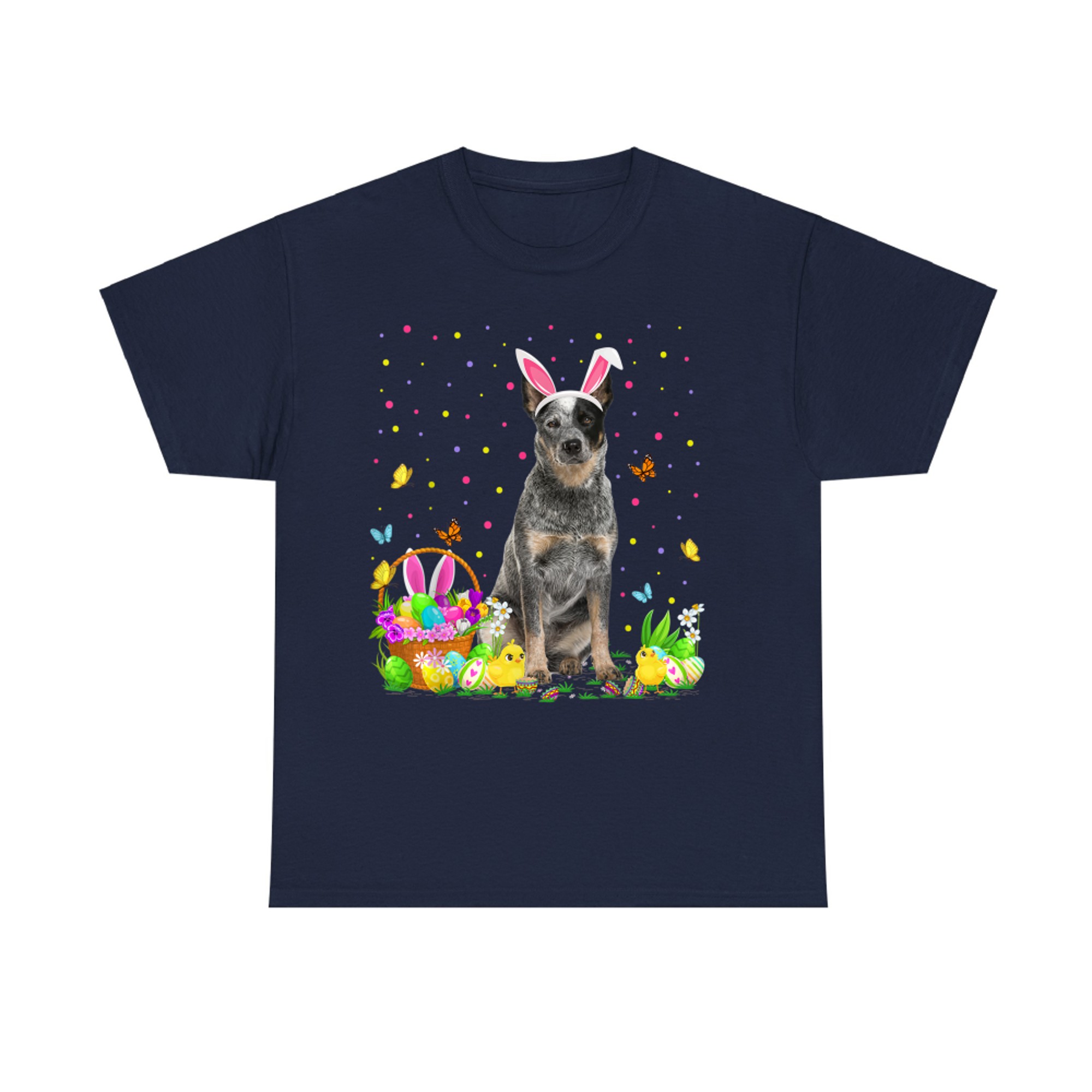 Funny Easter Egg Hunting Blue Heeler Dog Easter Sunday T-Shirt