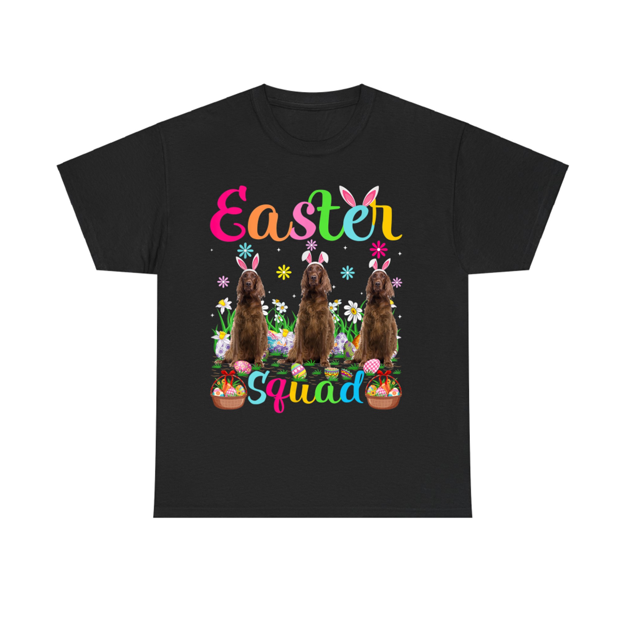 Funny Easter Squad Bunny Ear Irish Setter Dog Happy Easter T-Shirt