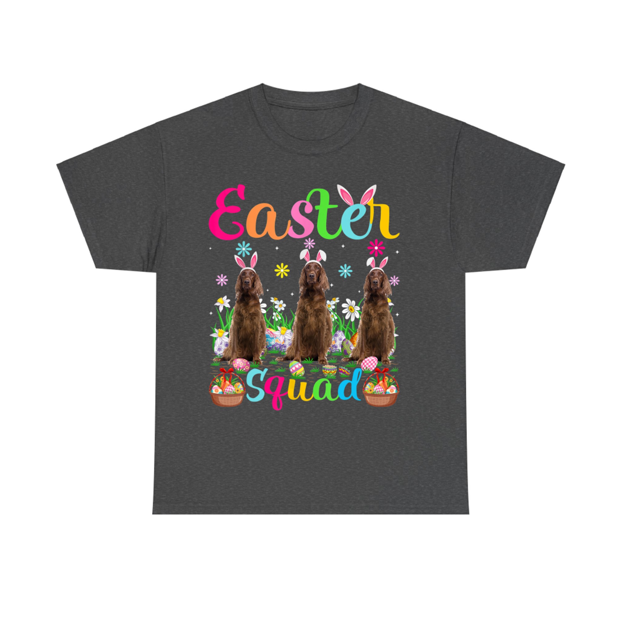 Funny Easter Squad Bunny Ear Irish Setter Dog Happy Easter T-Shirt