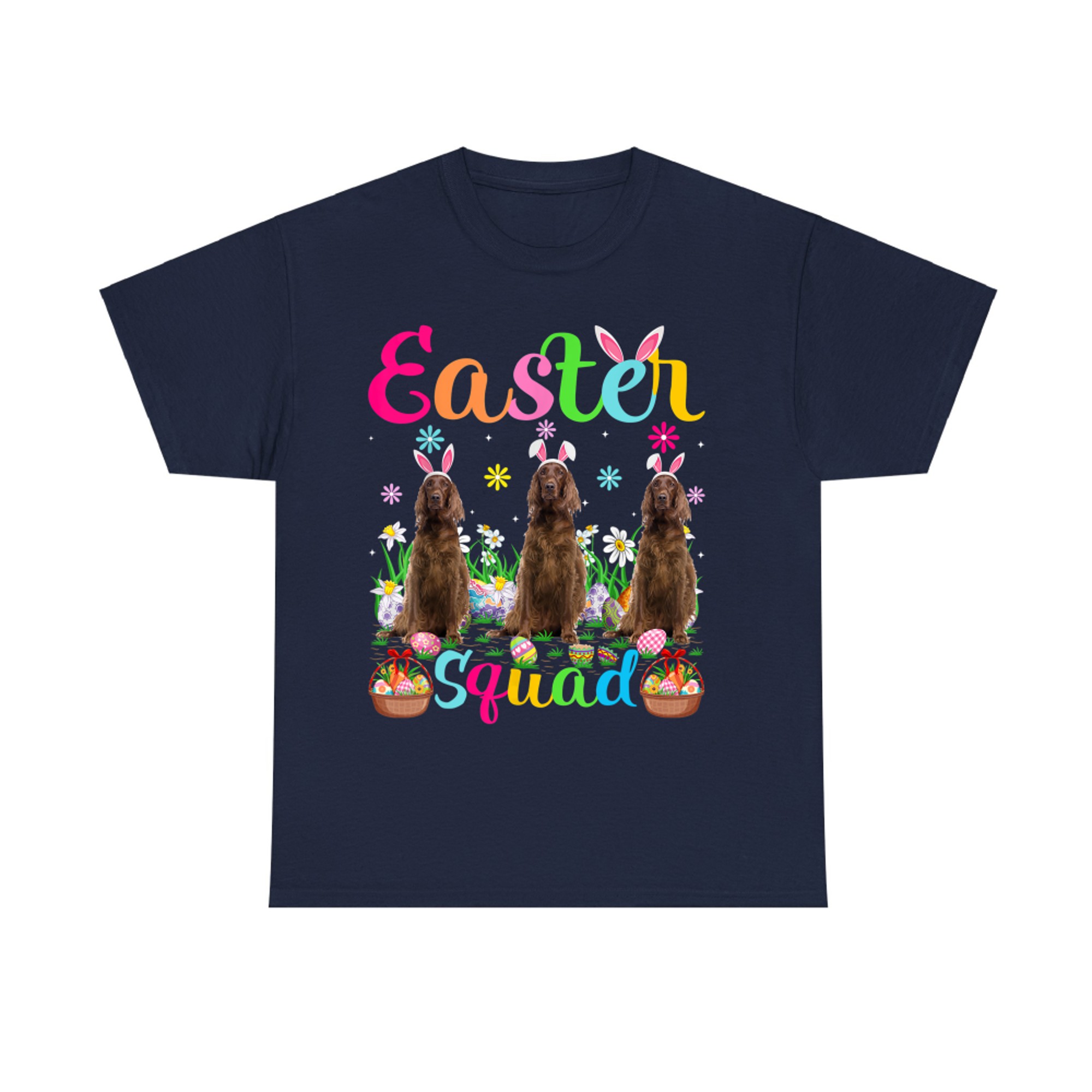 Funny Easter Squad Bunny Ear Irish Setter Dog Happy Easter T-Shirt