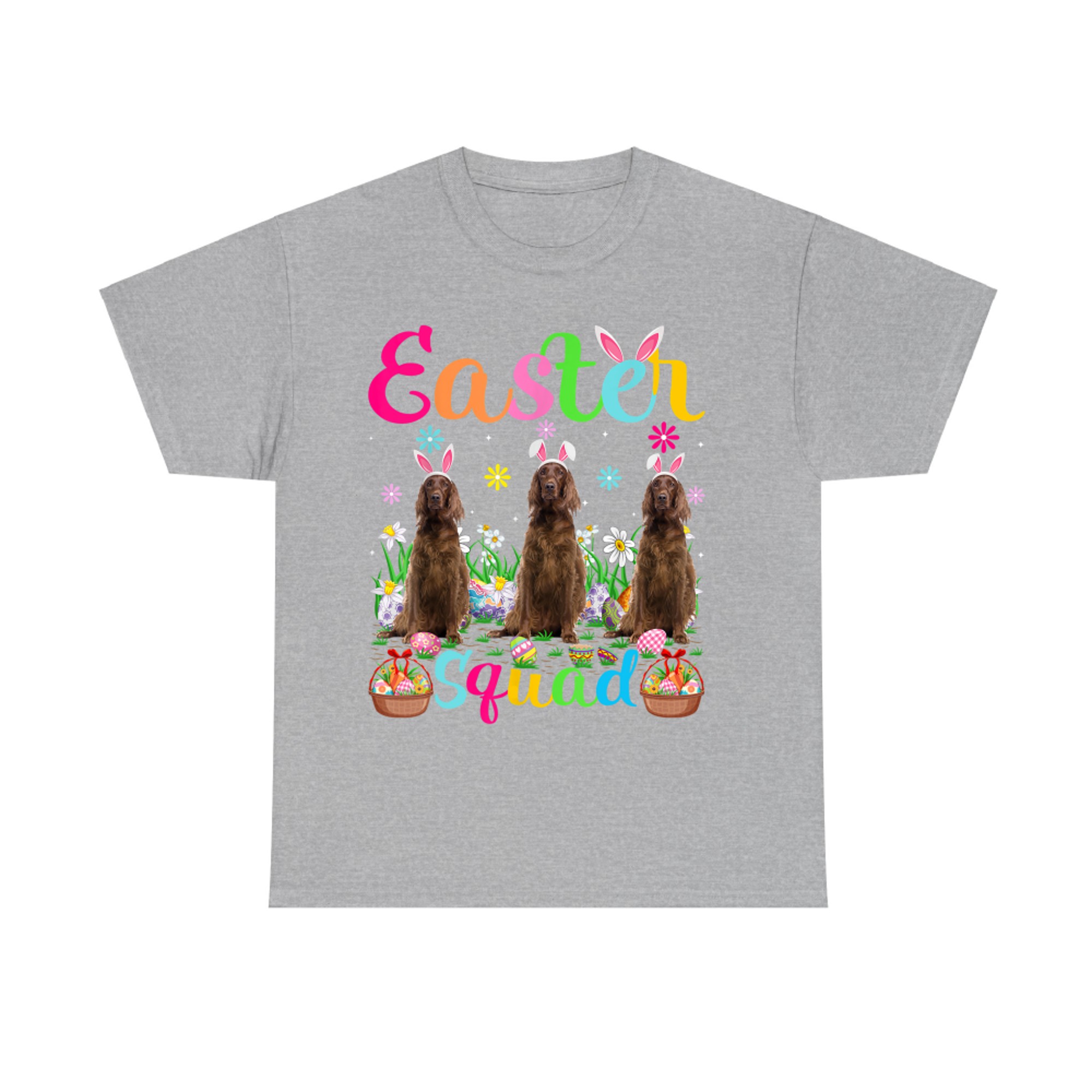 Funny Easter Squad Bunny Ear Irish Setter Dog Happy Easter T-Shirt