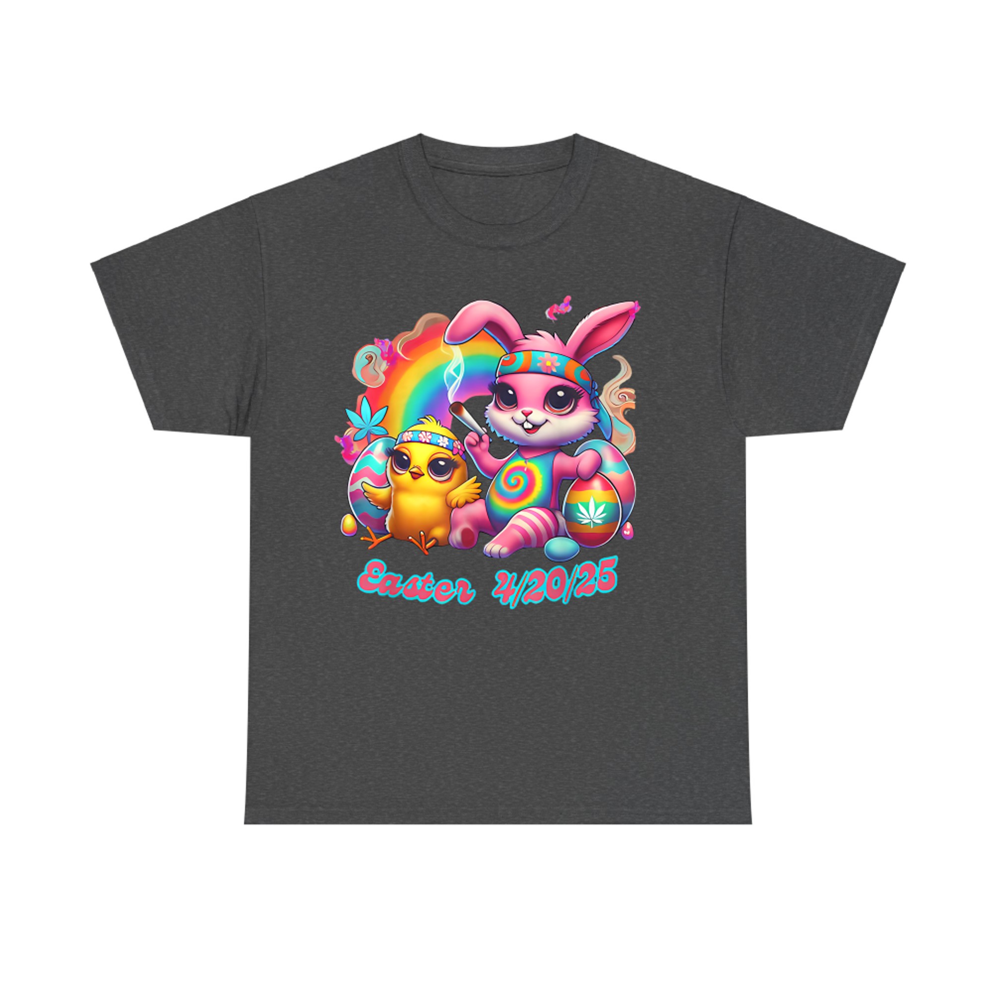 Funny Happy Easter Bunny Chick Smoking Weed T-Shirt