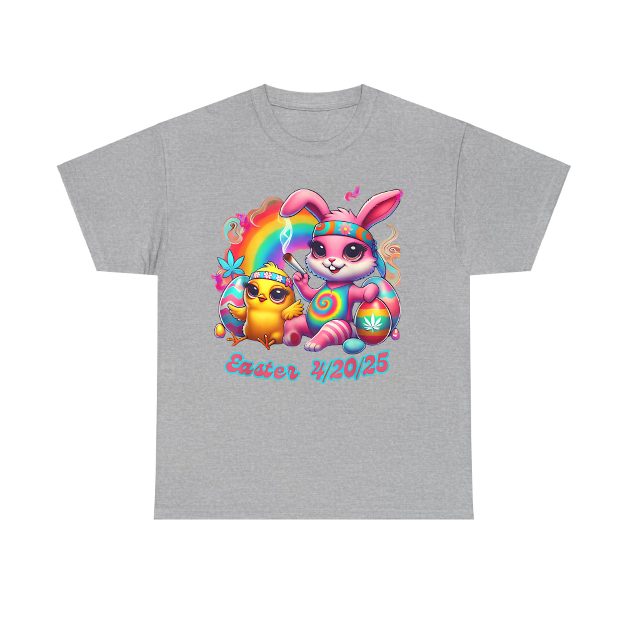 Funny Happy Easter Bunny Chick Smoking Weed T-Shirt