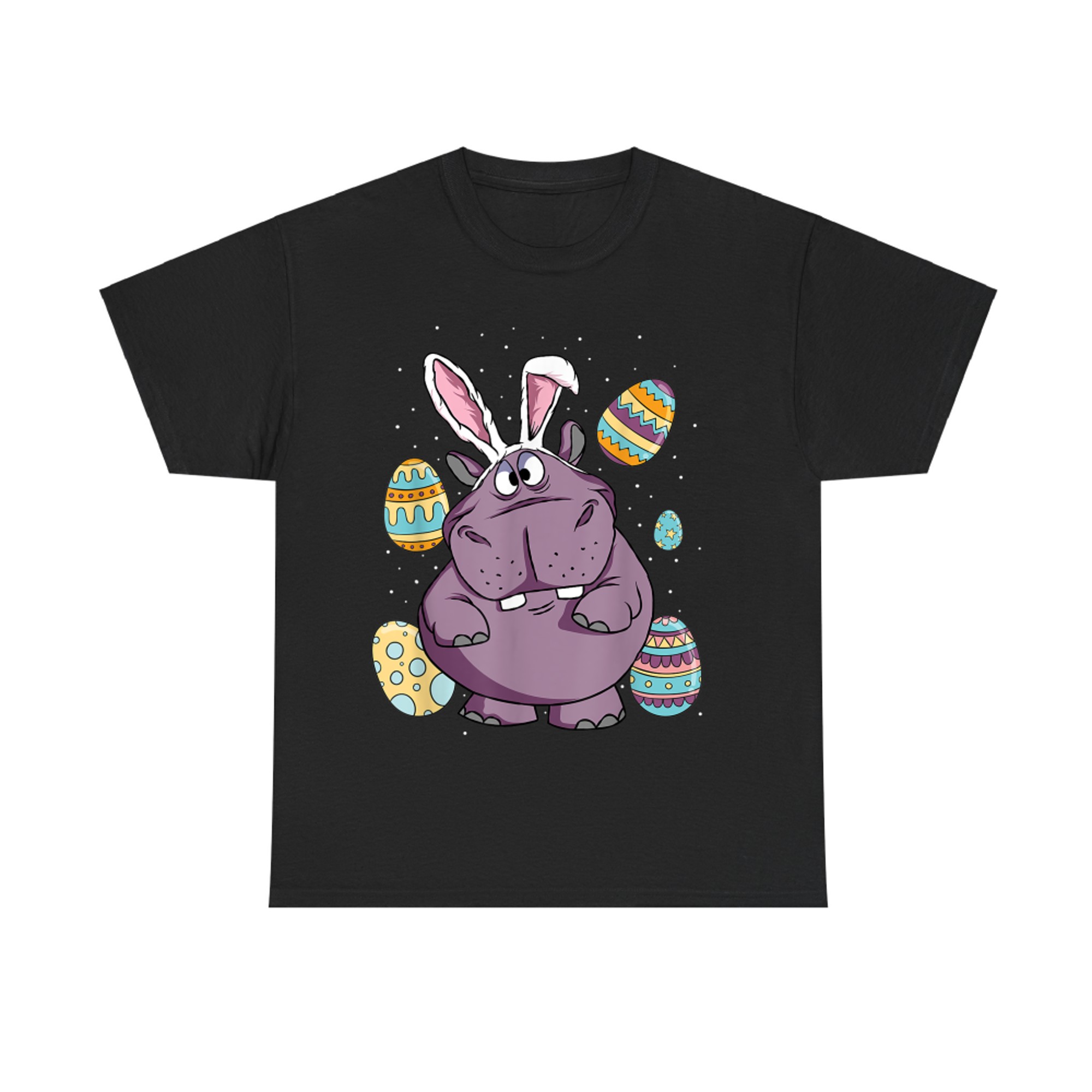 Funny Hippo Wearing Rabbit Bunny Ears Easter Sunday T-Shirt