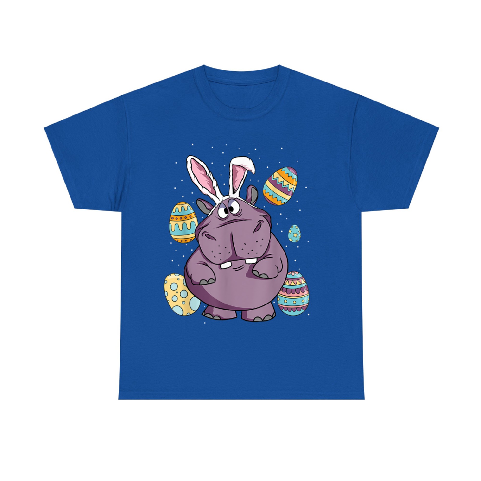 Funny Hippo Wearing Rabbit Bunny Ears Easter Sunday T-Shirt