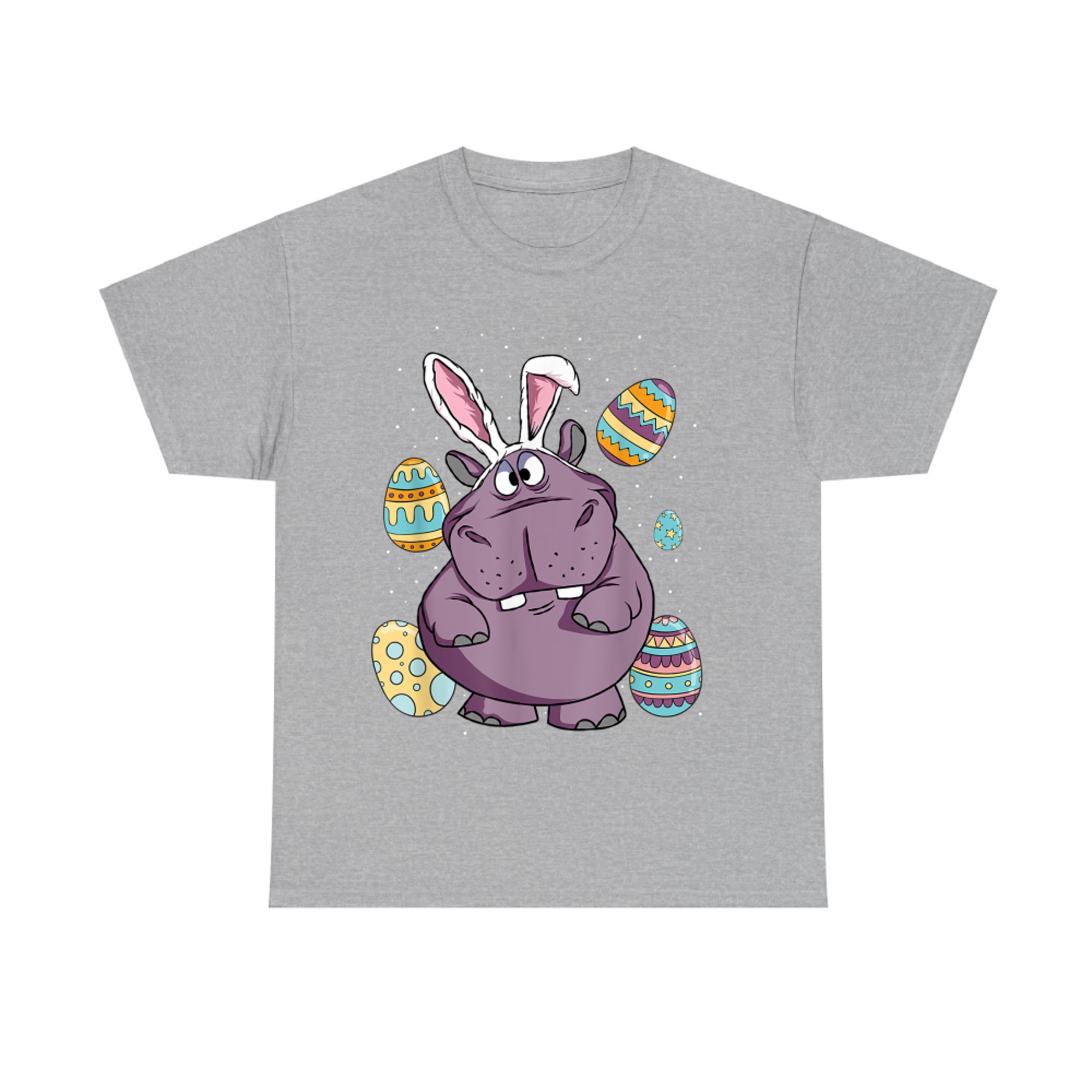 Funny Hippo Wearing Rabbit Bunny Ears Easter Sunday T-Shirt