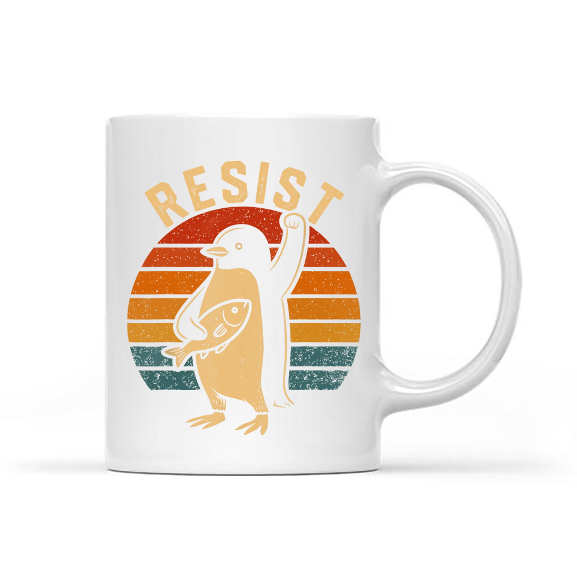 Funny Resist Penguins Protest Against Tariffs Mug