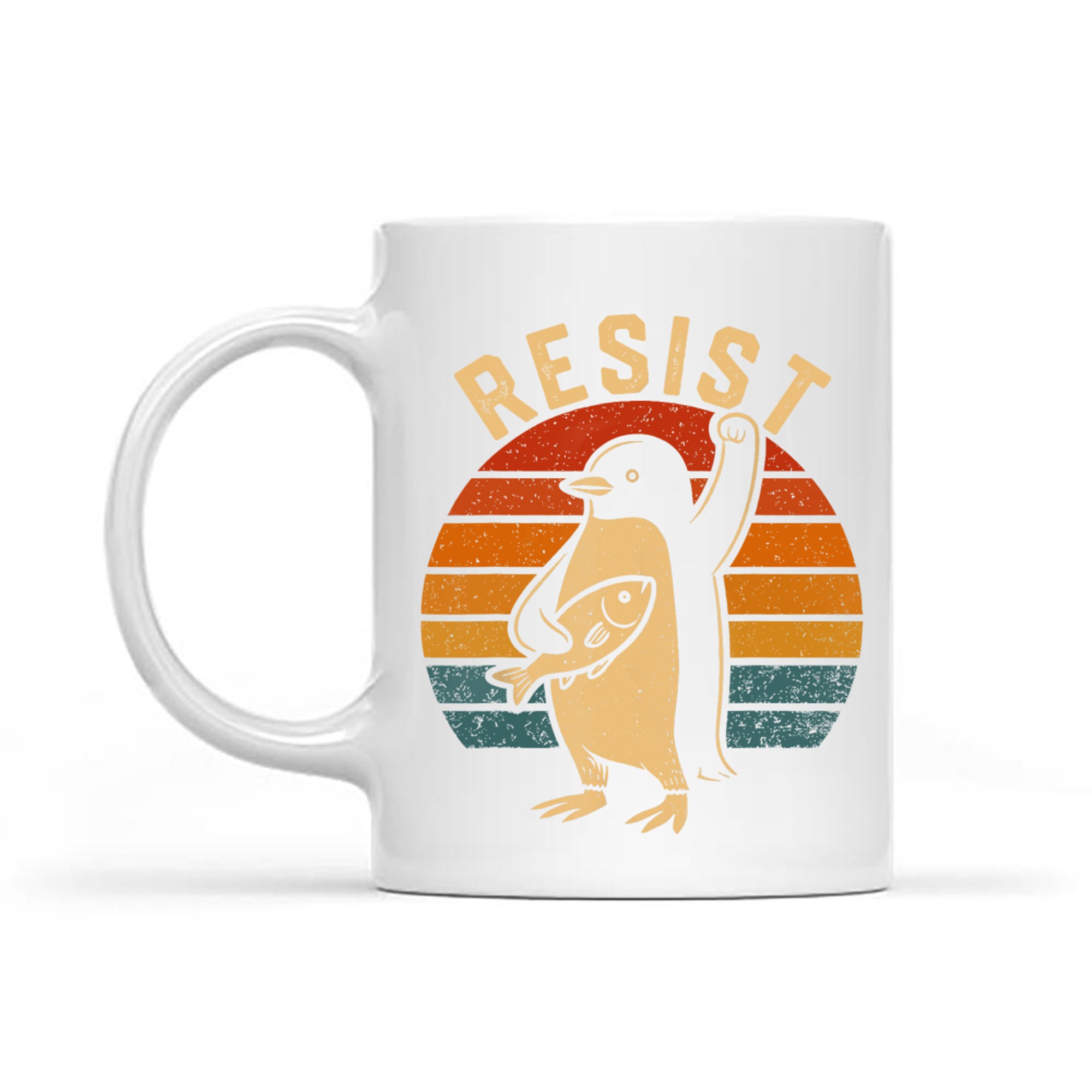 Funny Resist Penguins Protest Against Tariffs Mug