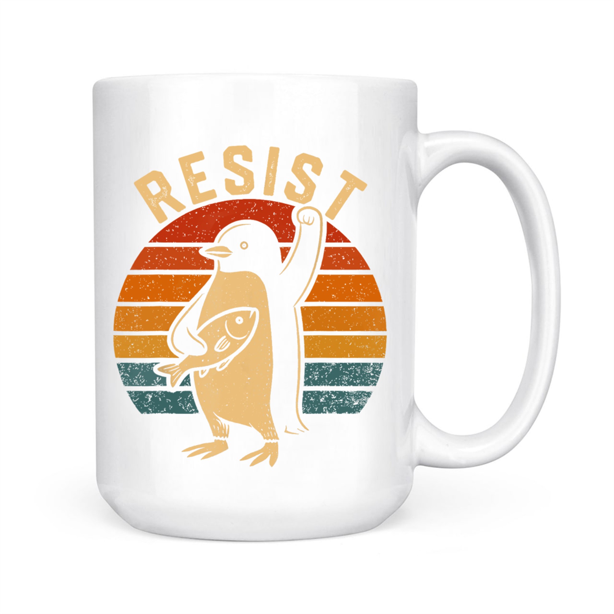 Funny Resist Penguins Protest Against Tariffs Mug