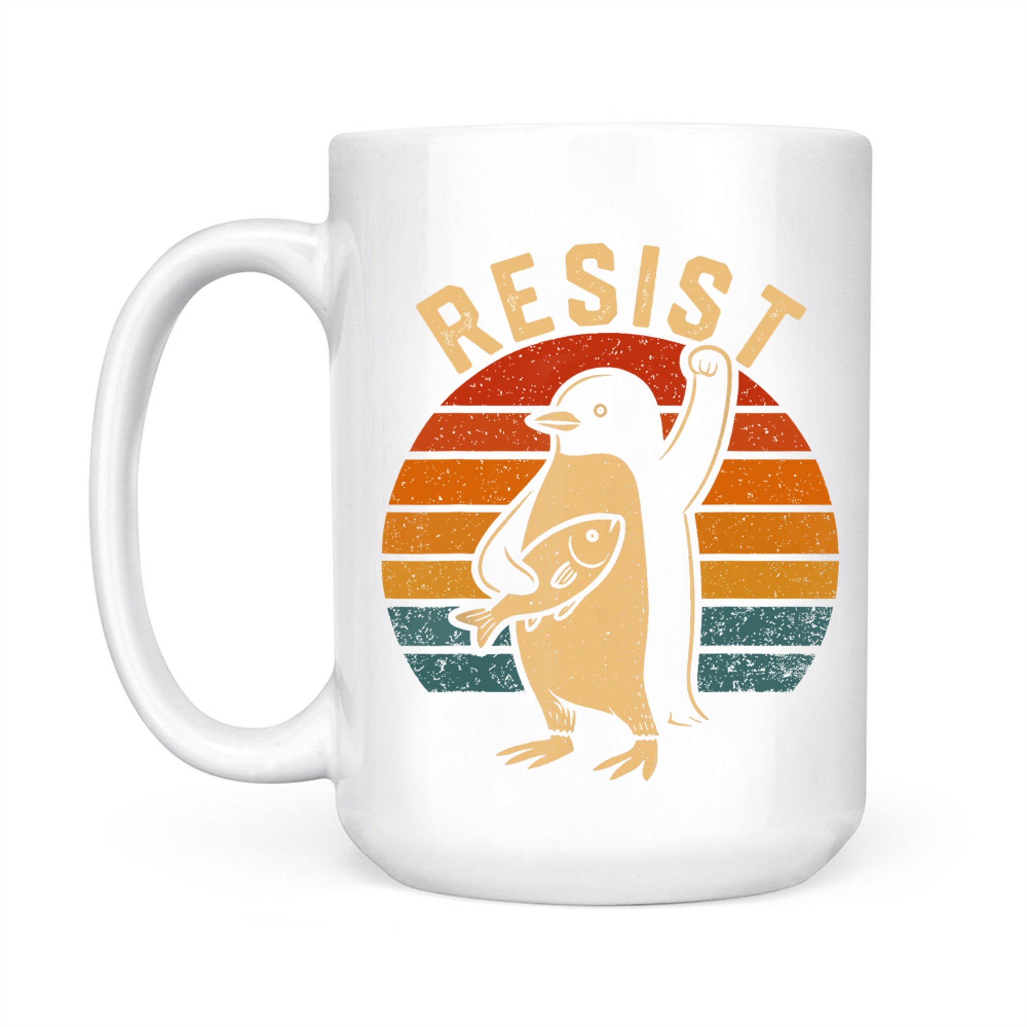 Funny Resist Penguins Protest Against Tariffs Mug
