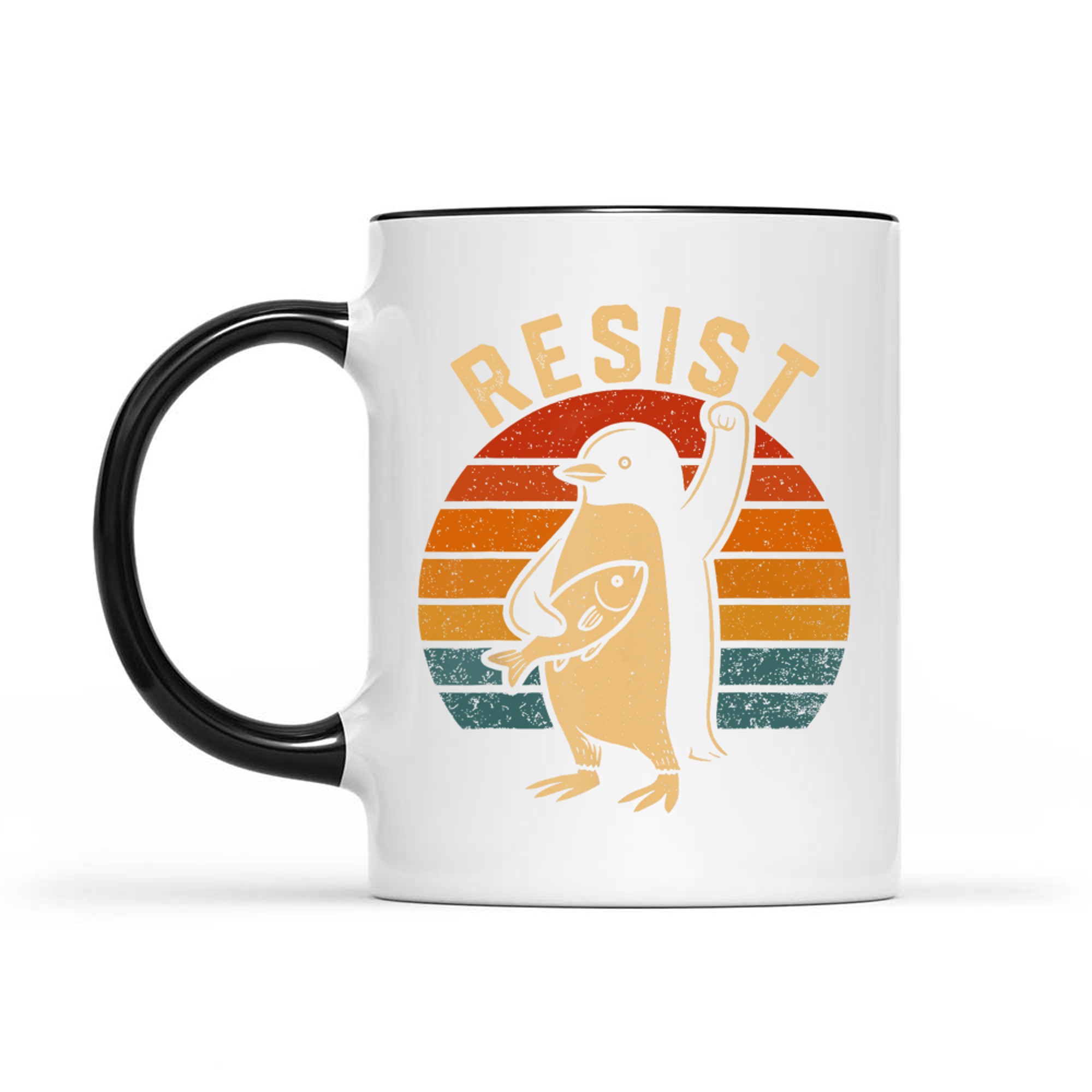 Funny Resist Penguins Protest Against Tariffs Mug