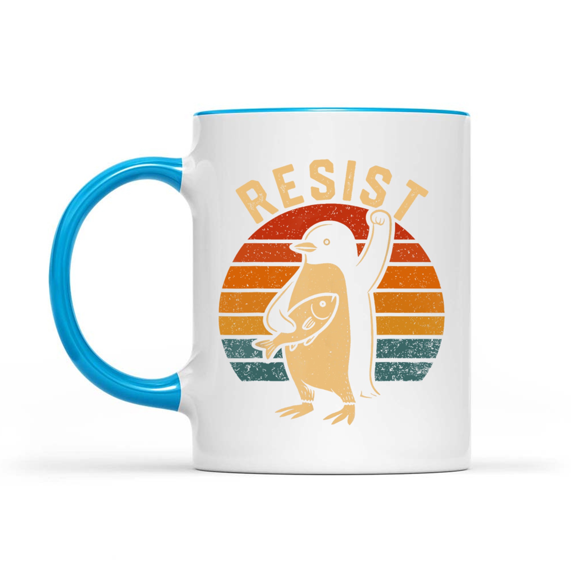 Funny Resist Penguins Protest Against Tariffs Mug