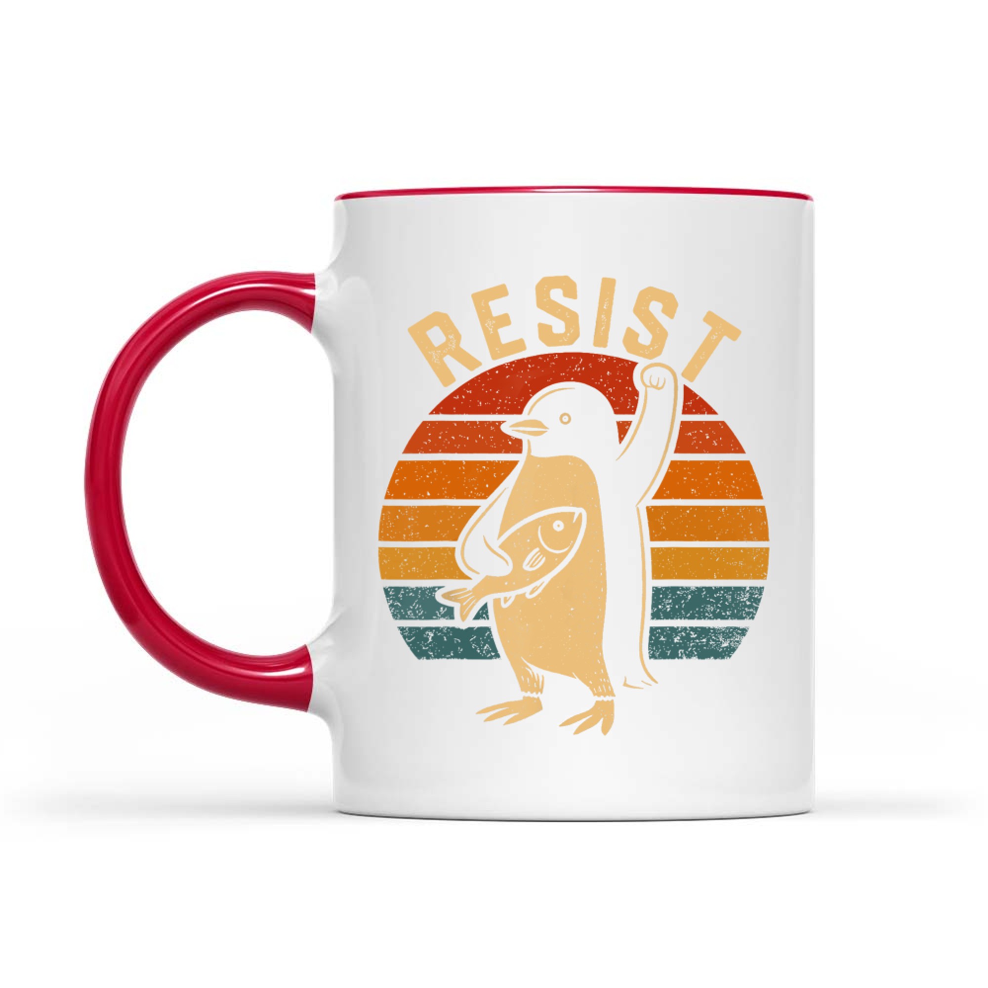 Funny Resist Penguins Protest Against Tariffs Mug