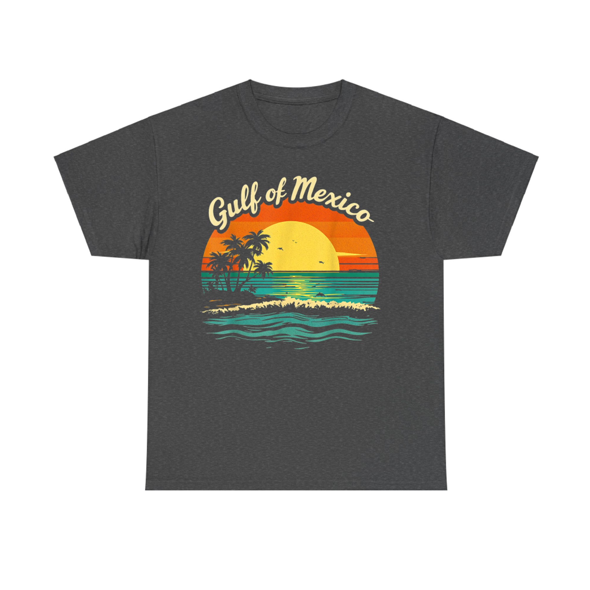 Gulf Of Mexico Beach Palms Summer Vacation Vintage Tropical Ocean Waves T-Shirt