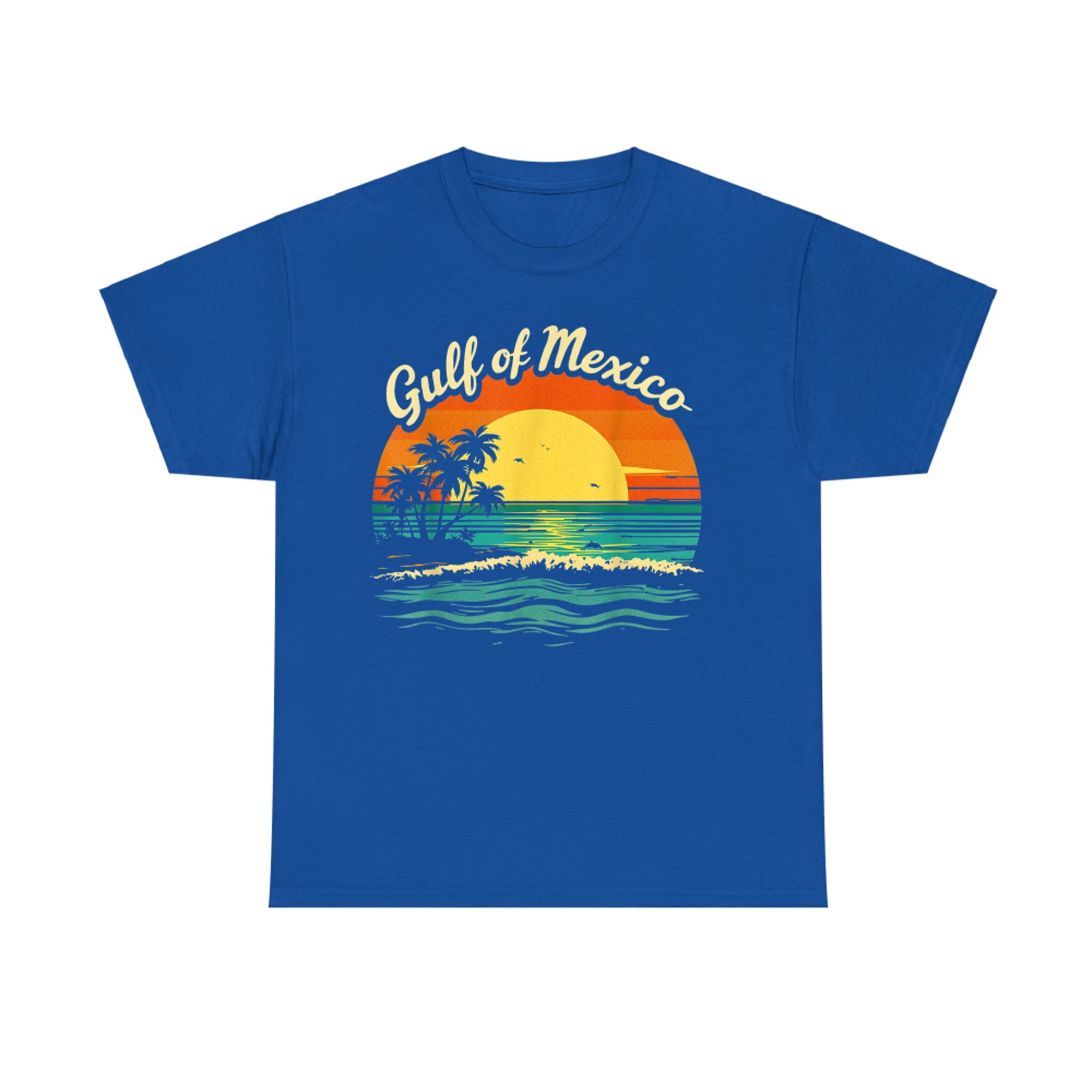 Gulf Of Mexico Beach Palms Summer Vacation Vintage Tropical Ocean Waves T-Shirt