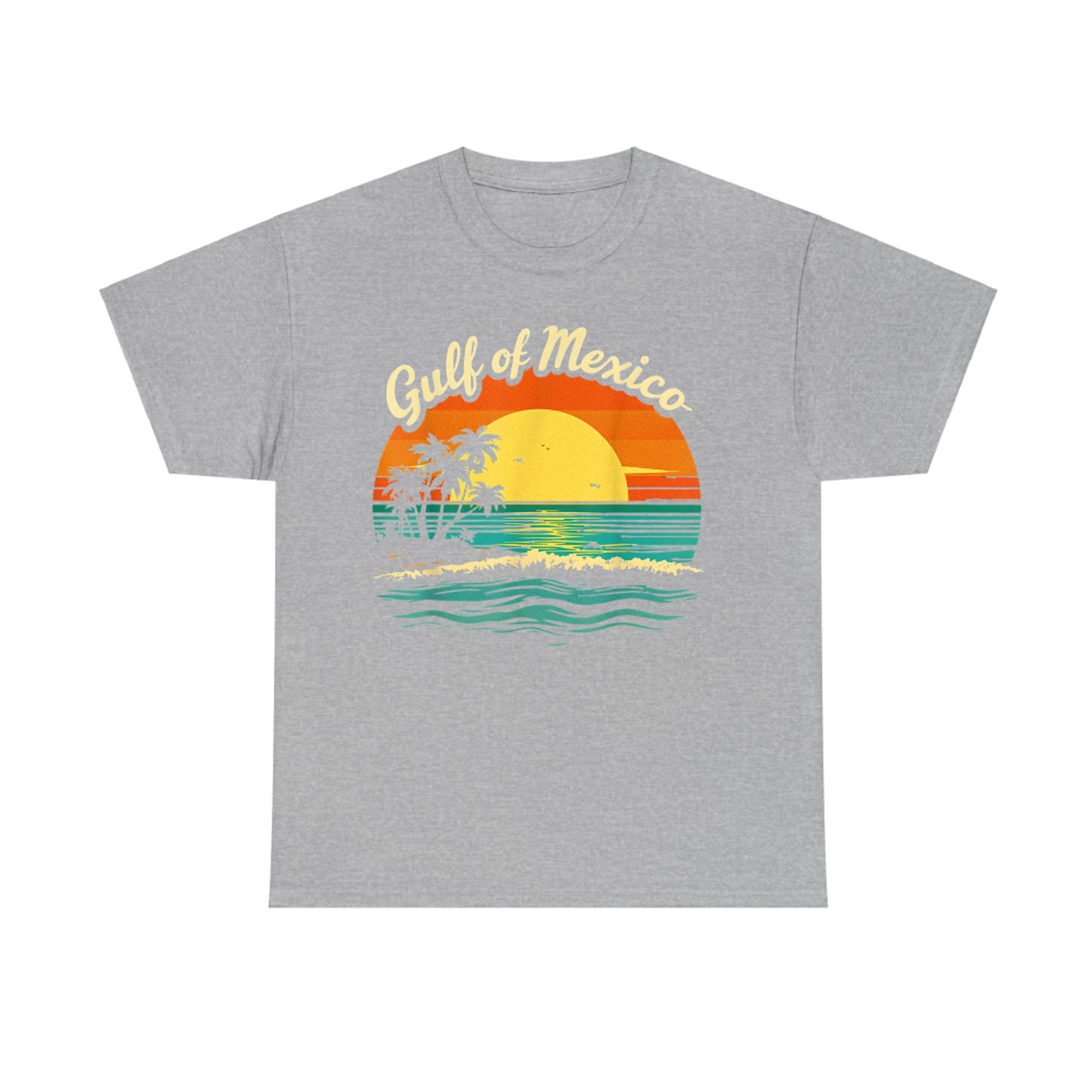 Gulf Of Mexico Beach Palms Summer Vacation Vintage Tropical Ocean Waves T-Shirt