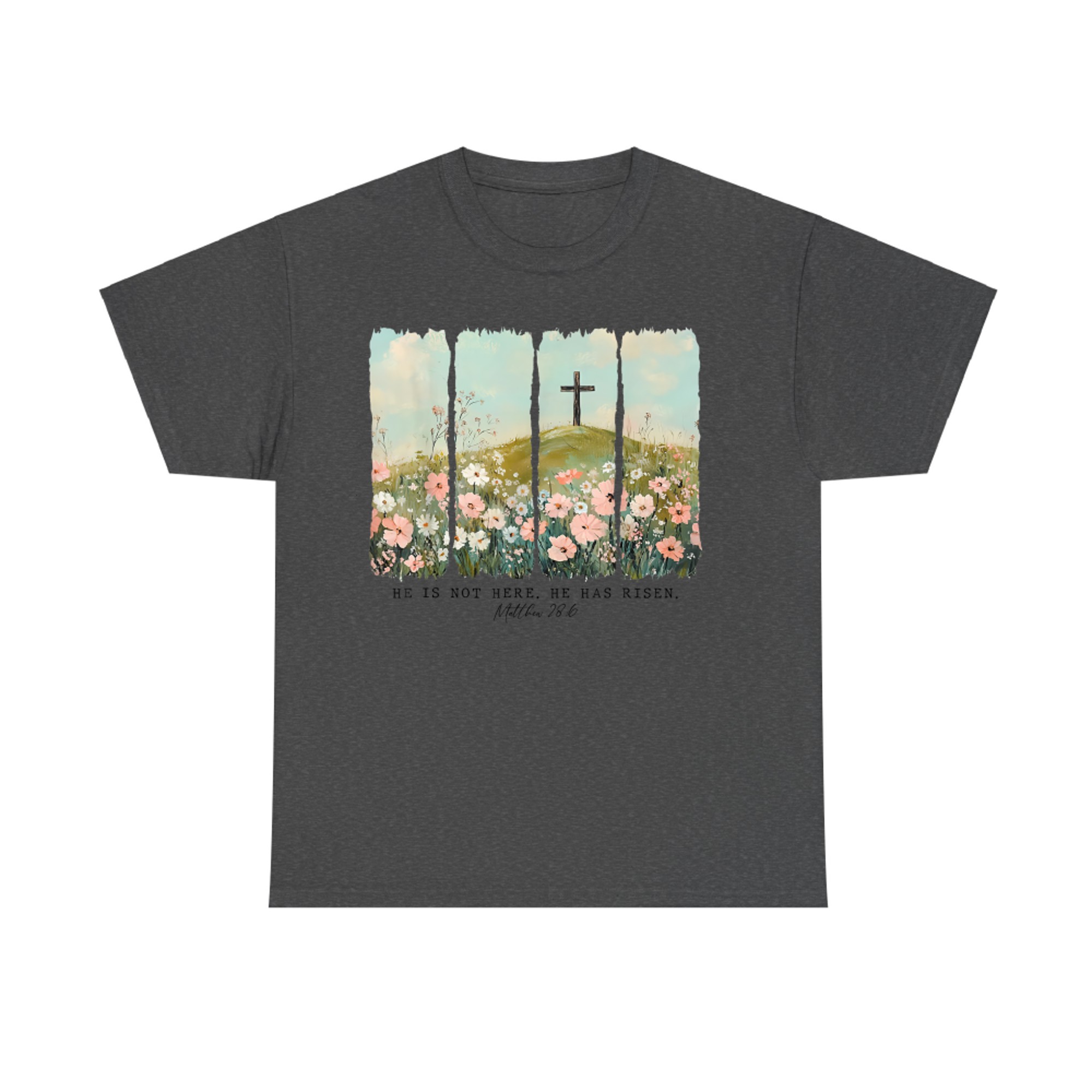 He Is Risen Christian Wildflower Happy Easter T-Shirt