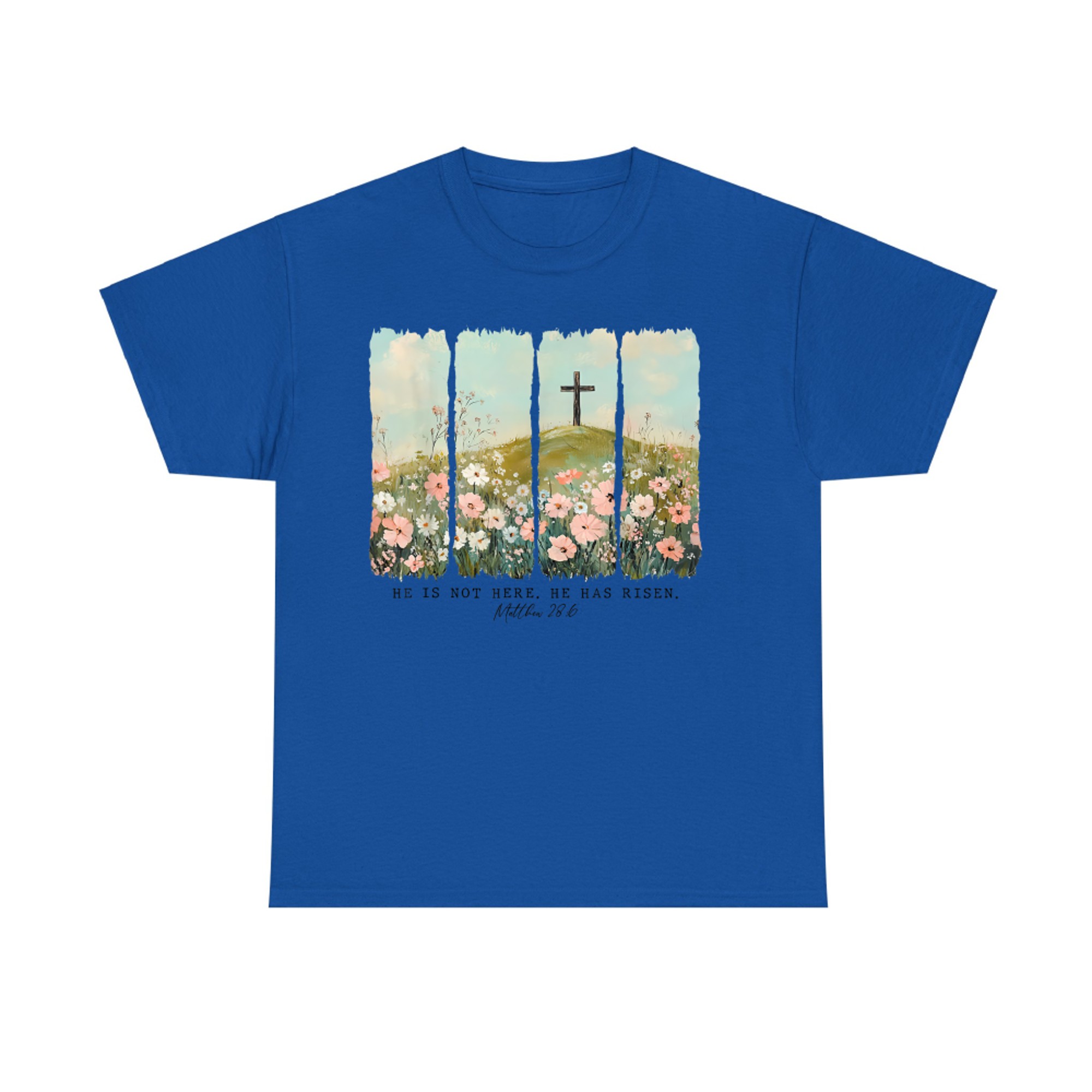 He Is Risen Christian Wildflower Happy Easter T-Shirt