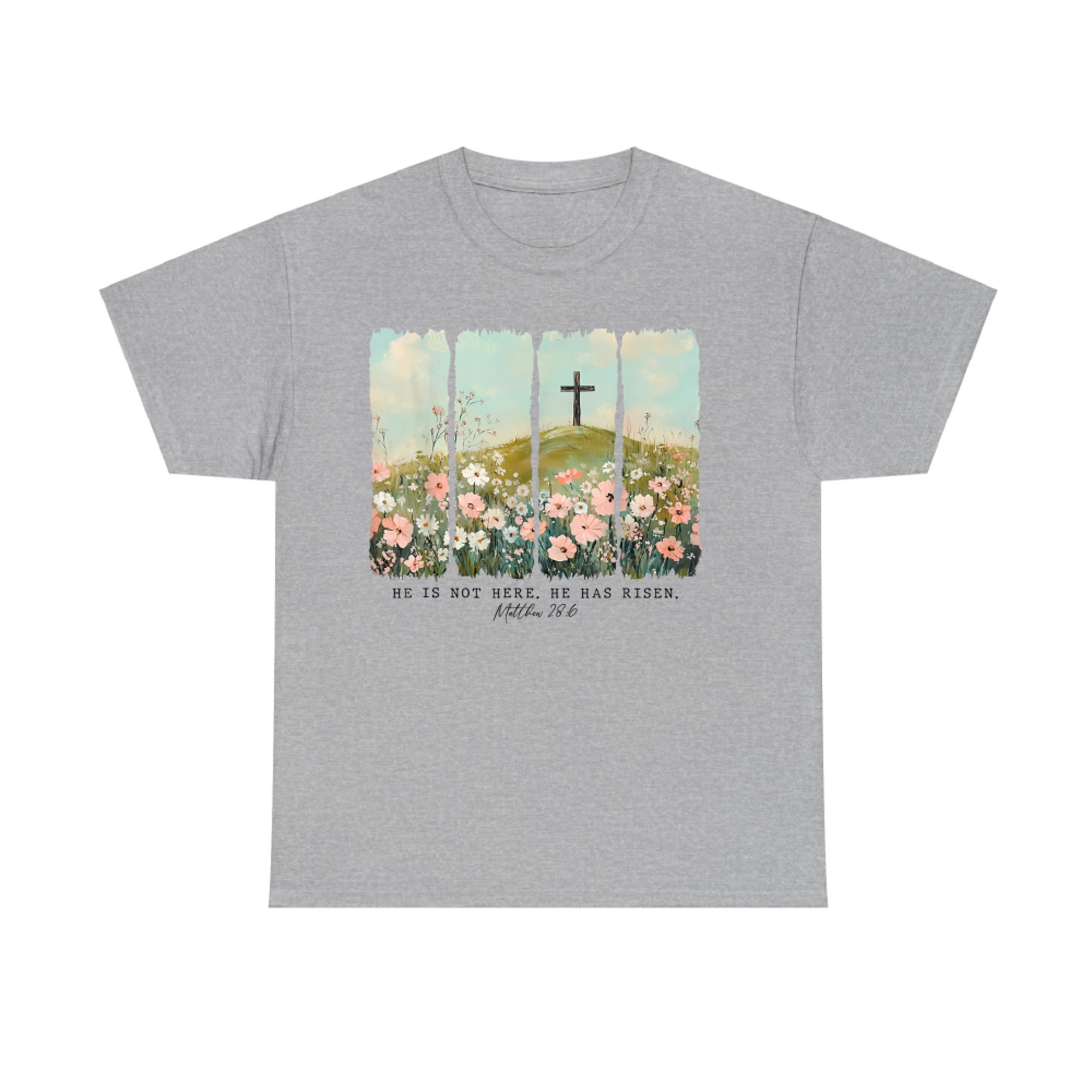He Is Risen Christian Wildflower Happy Easter T-Shirt