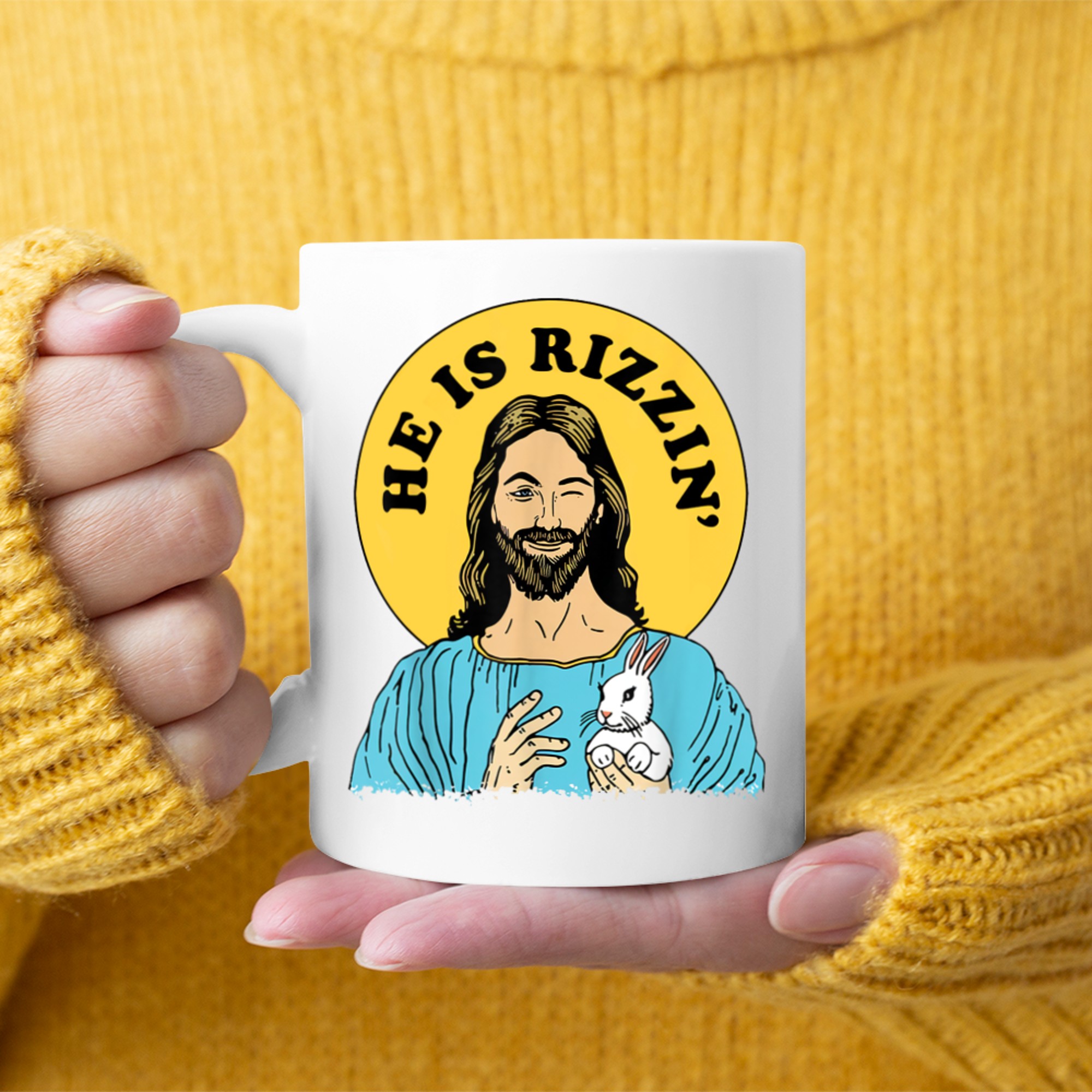 He Is Rizzin Funny Jesus Christian Happy Easter Day Mug