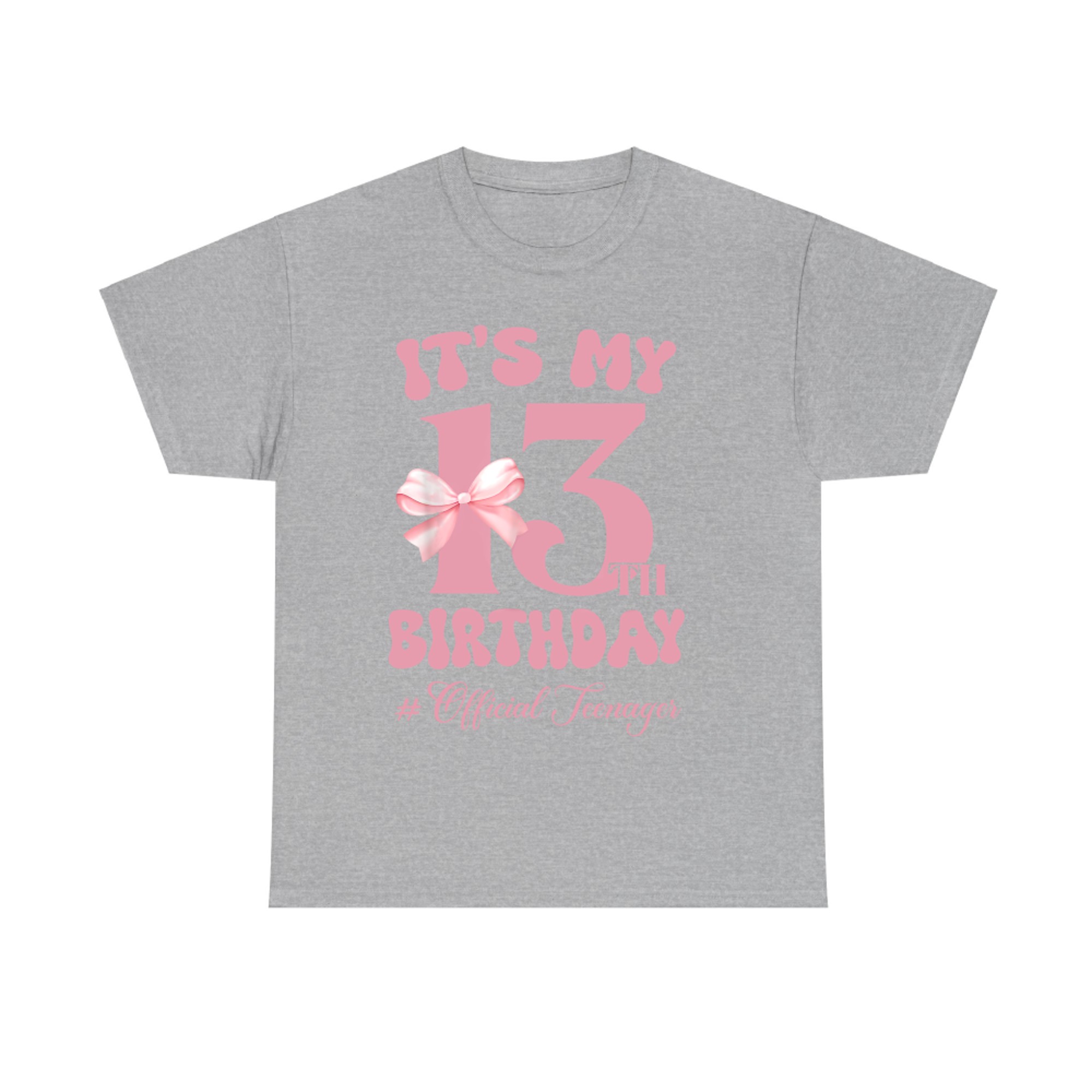 Its My 13th Birthday Girl Official Teenager Pink Bow T-Shirt