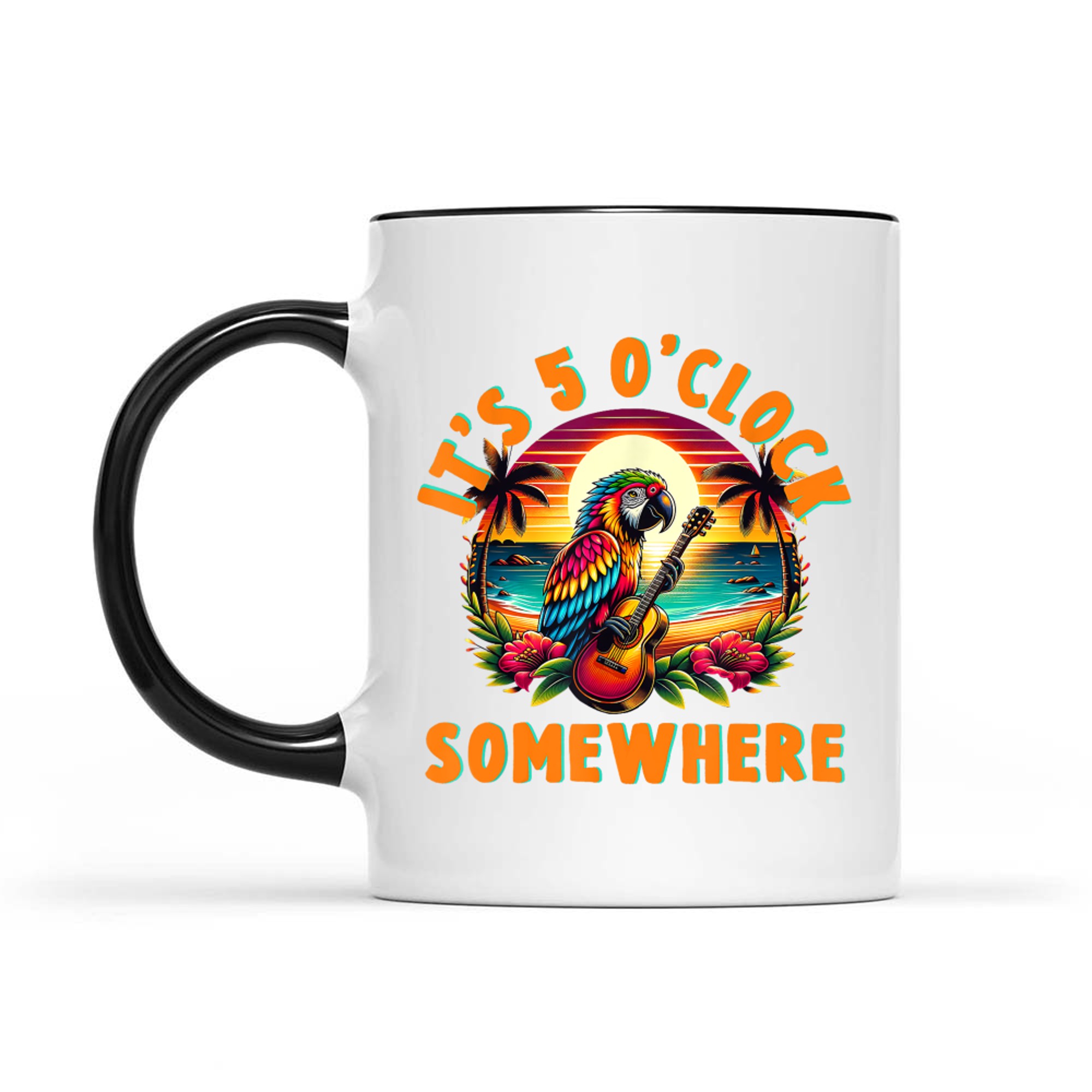 It's O'clock Somewhere Funny Summer Beach Vacation Parrot Mug