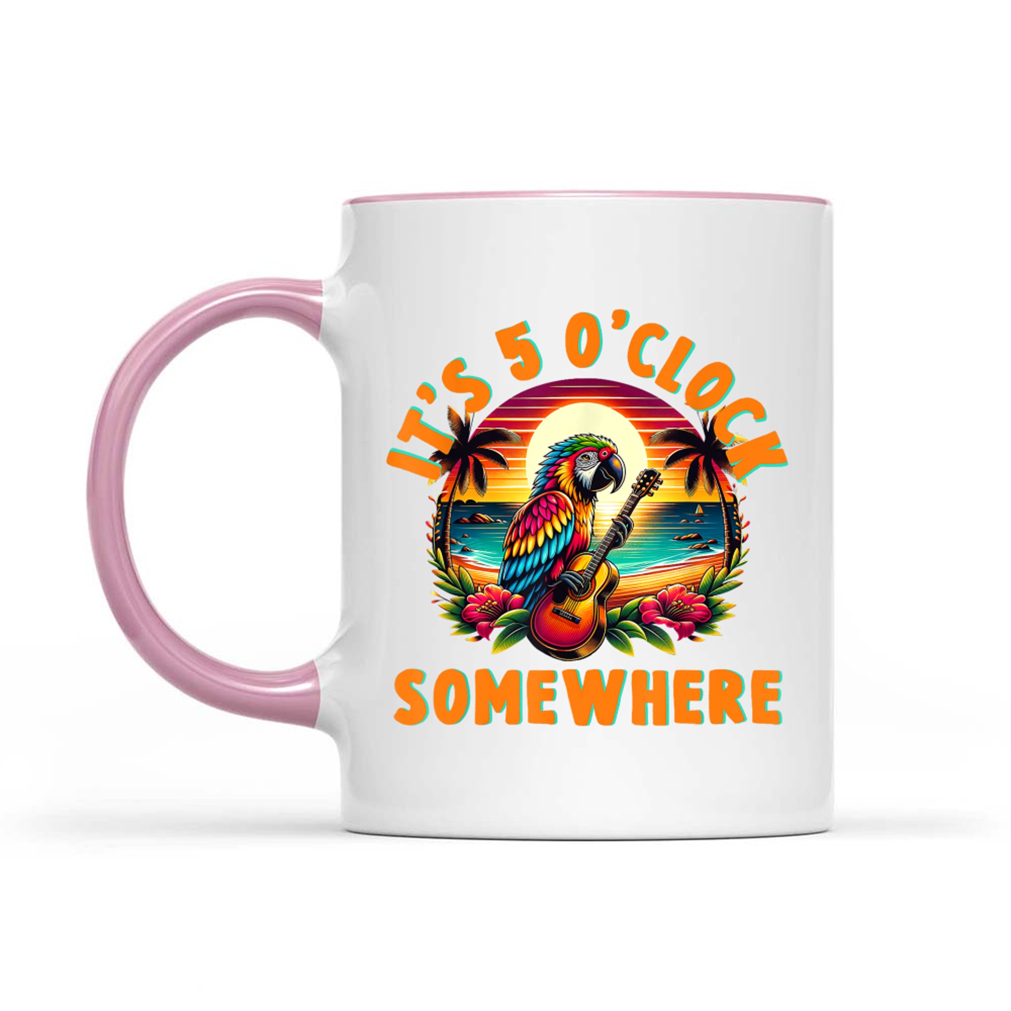 It's O'clock Somewhere Funny Summer Beach Vacation Parrot Mug
