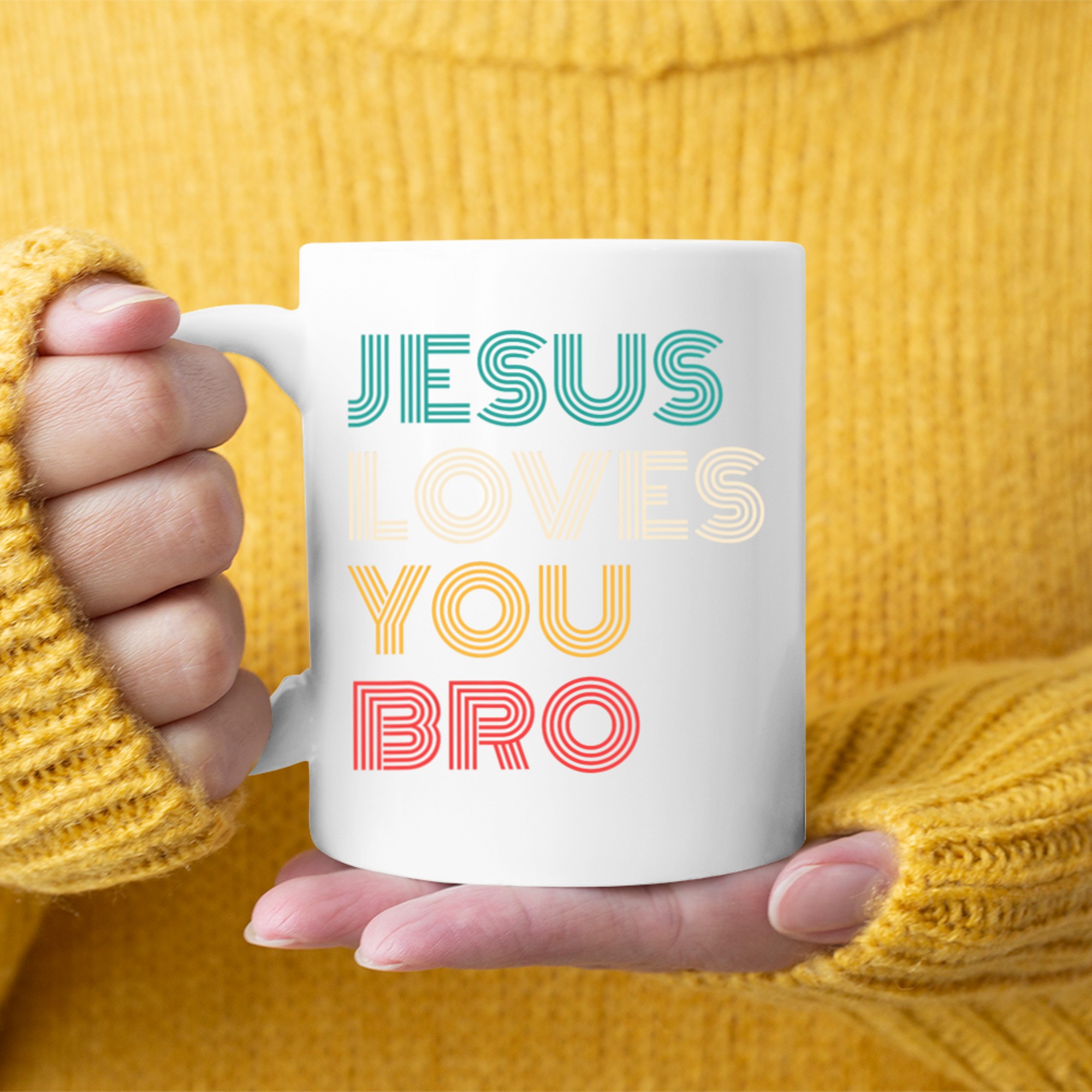 Jesus Loves You Bro, Funny Christian Faith Retro Mug
